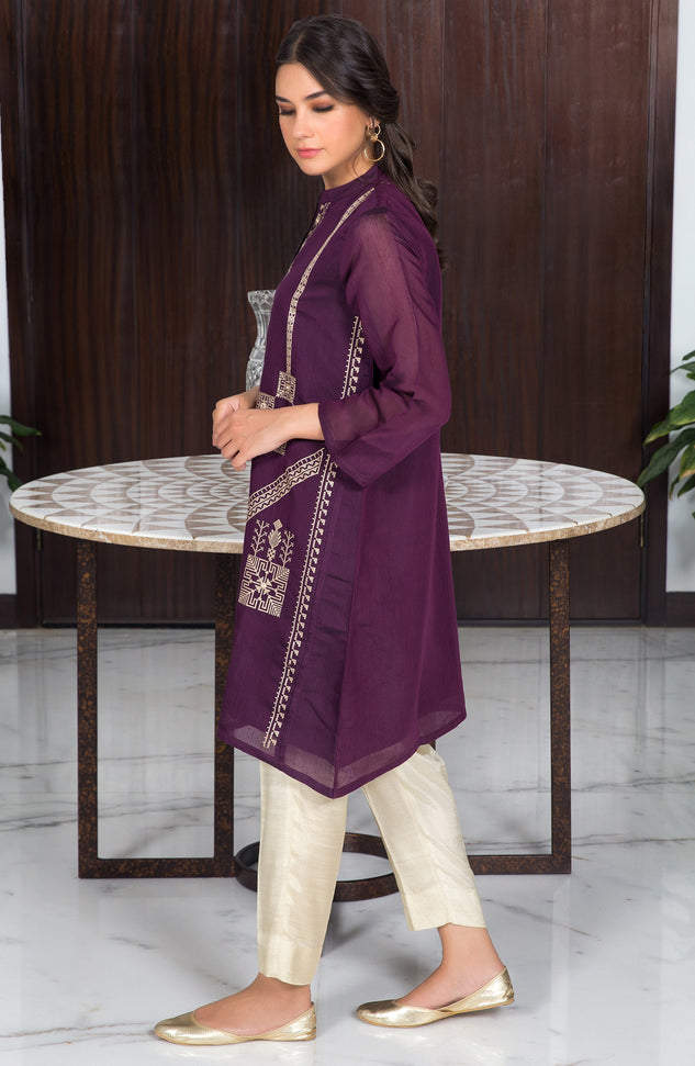 Stitched 1 Piece Embroidered Cotton Shirt