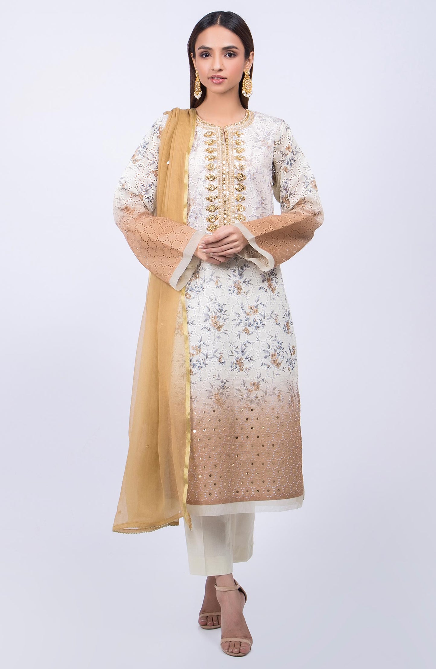 Unstitched 3 Piece Festive Embroidered Suit