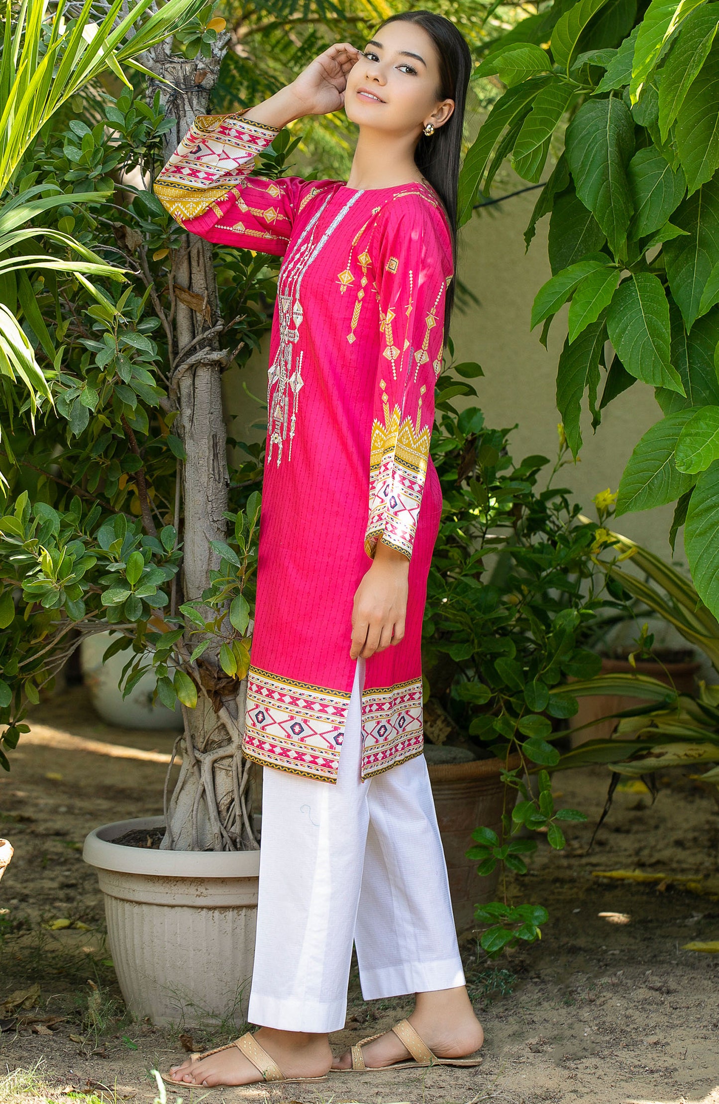 Stitched 1 Piece Embroidered Cambric Shirt