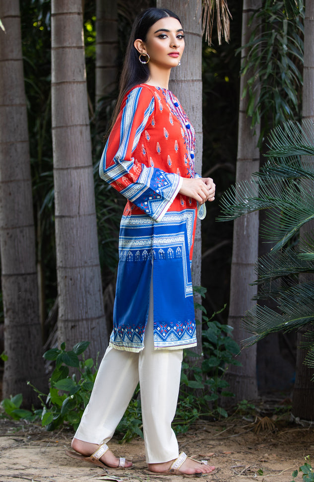 Stitched 1 Piece Embroidered Cambric Shirt