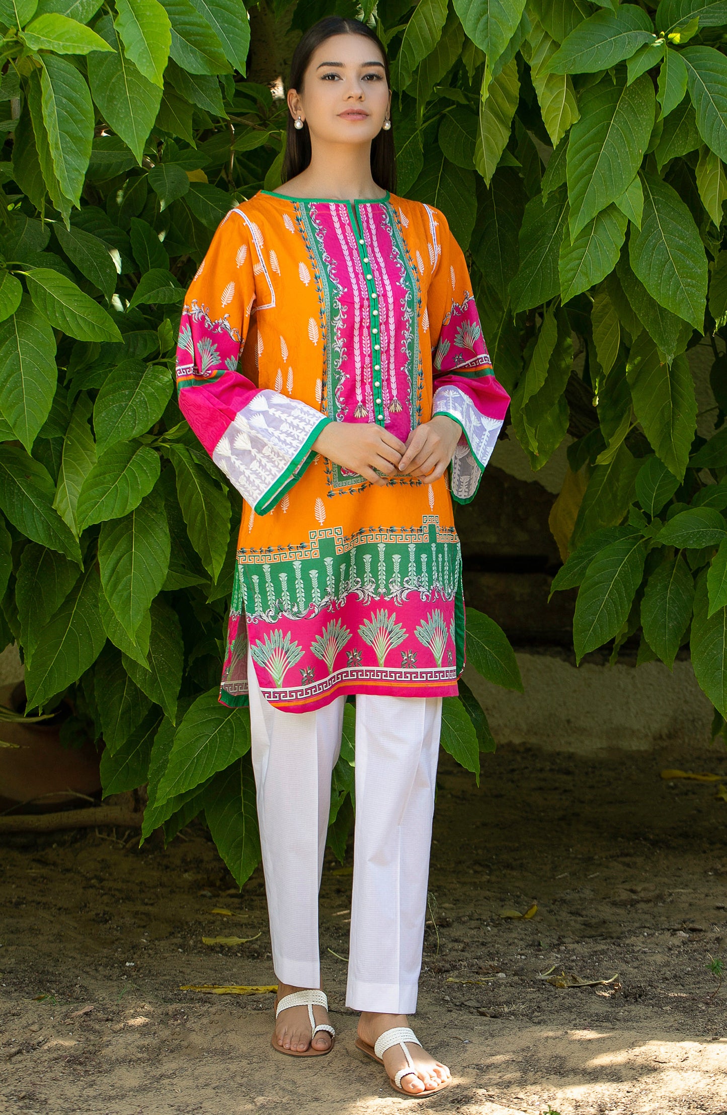 Stitched 1 Piece Embroidered Jacquard Shirt