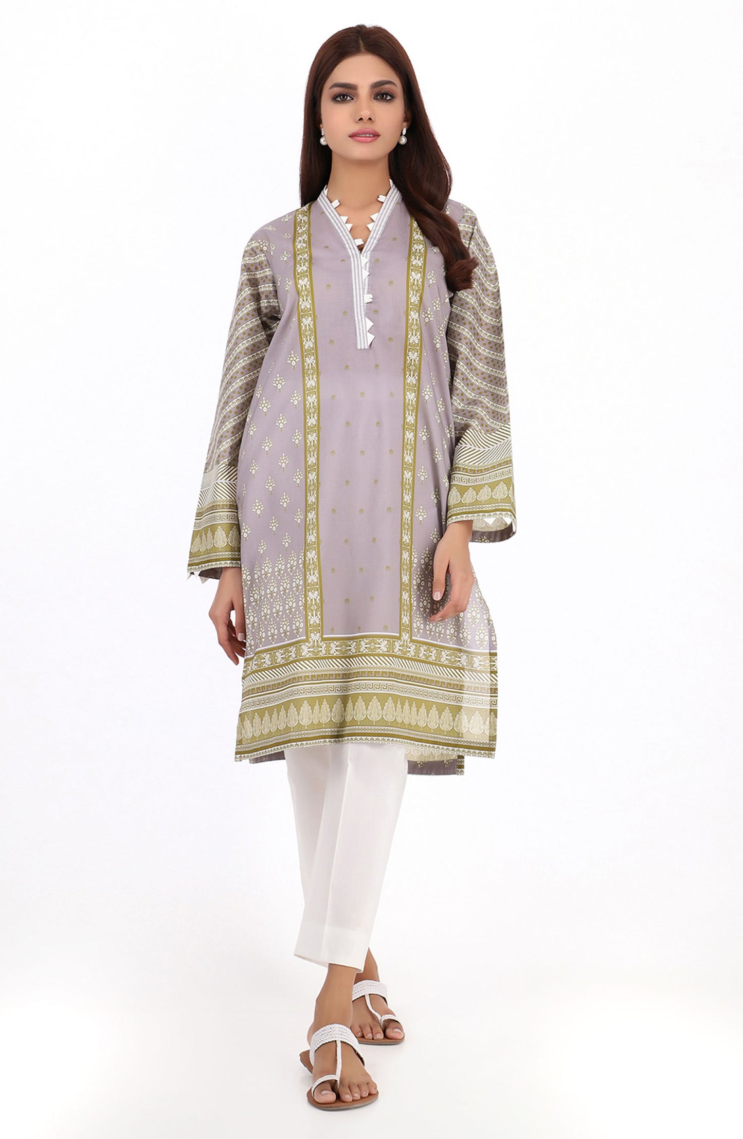 Stitched 1 Piece Printed Cambric Shirt