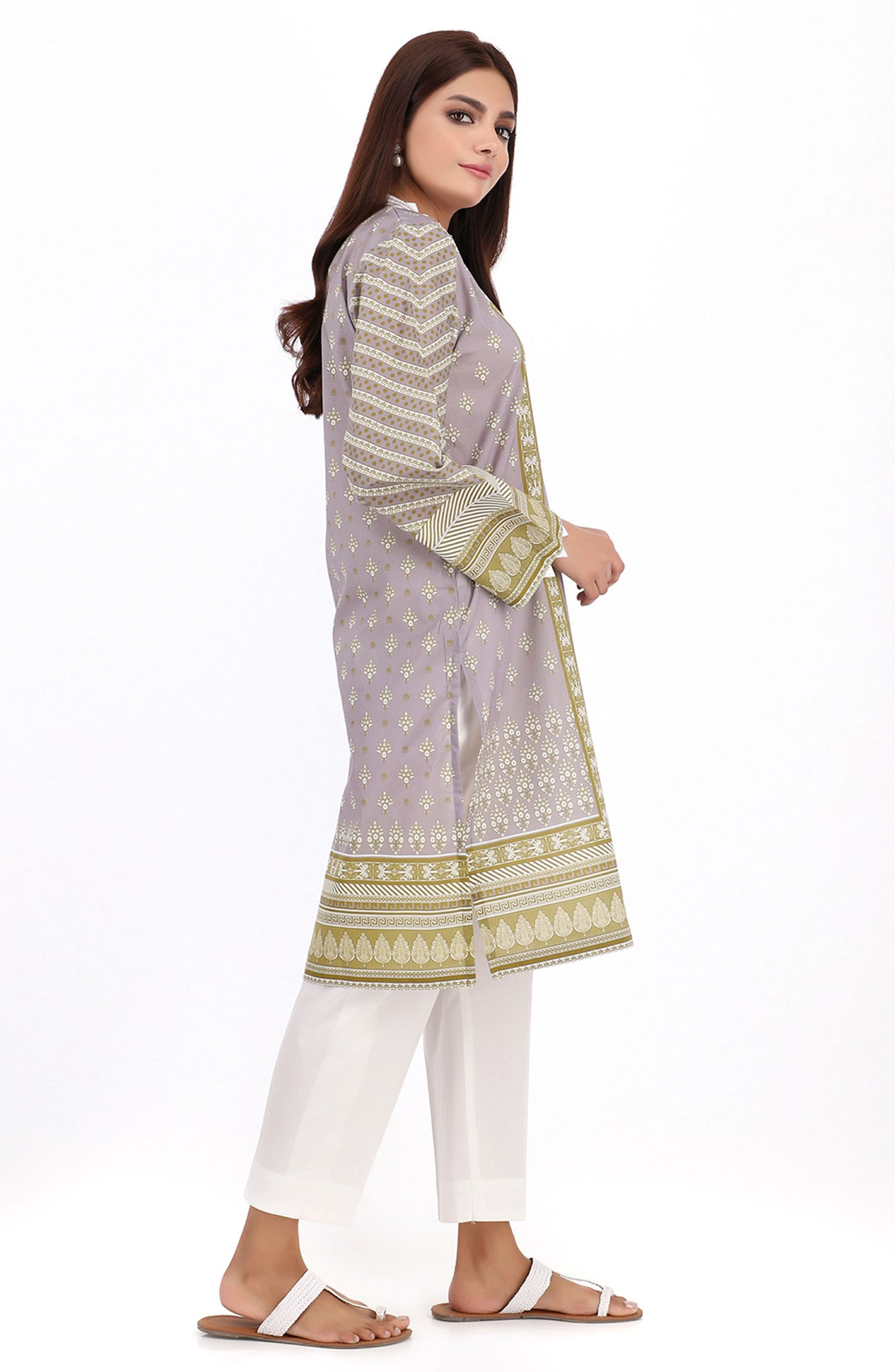 Stitched 1 Piece Printed Cambric Shirt