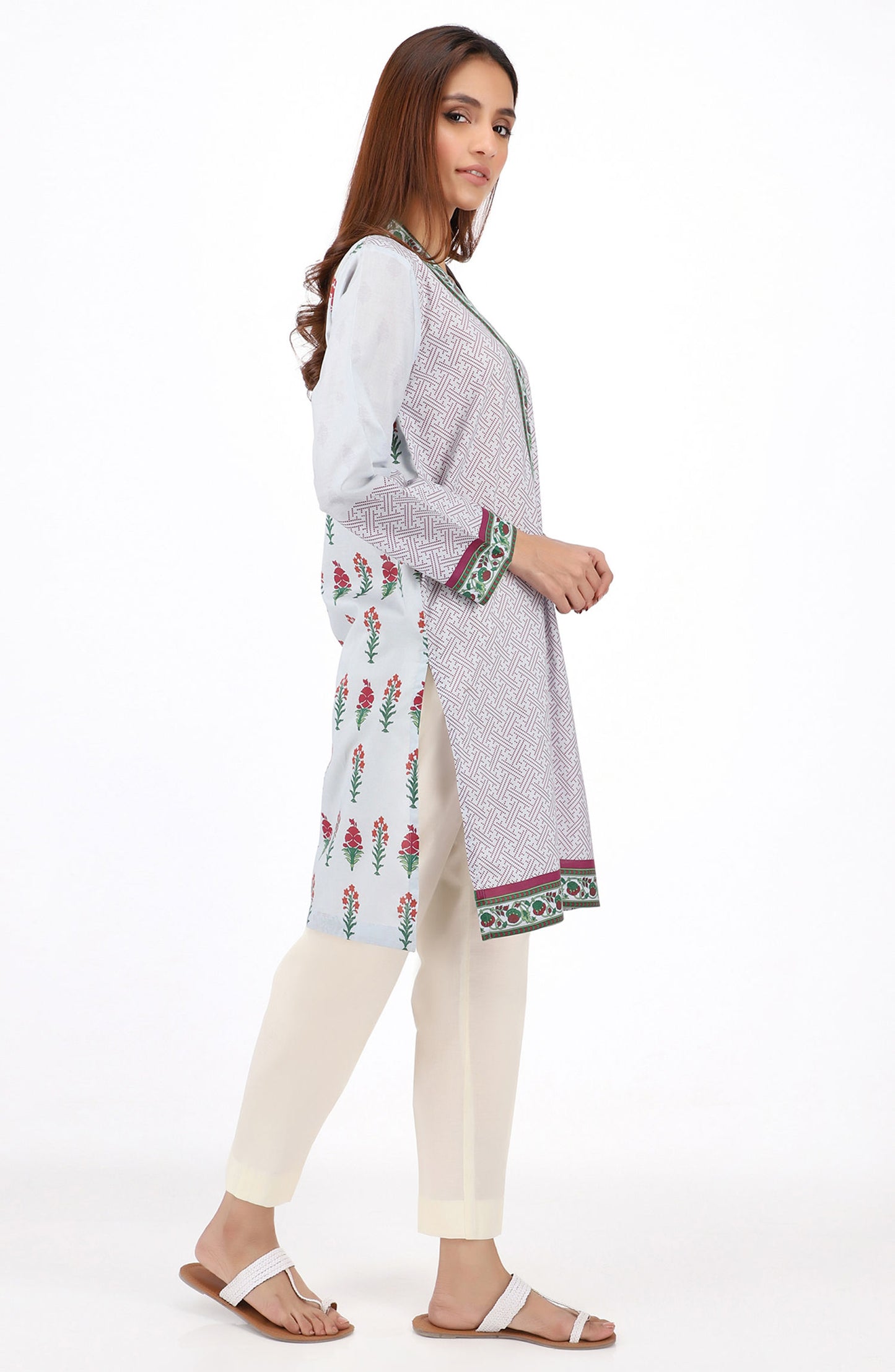 Stitched 1 Piece Printed Cambric Shirt