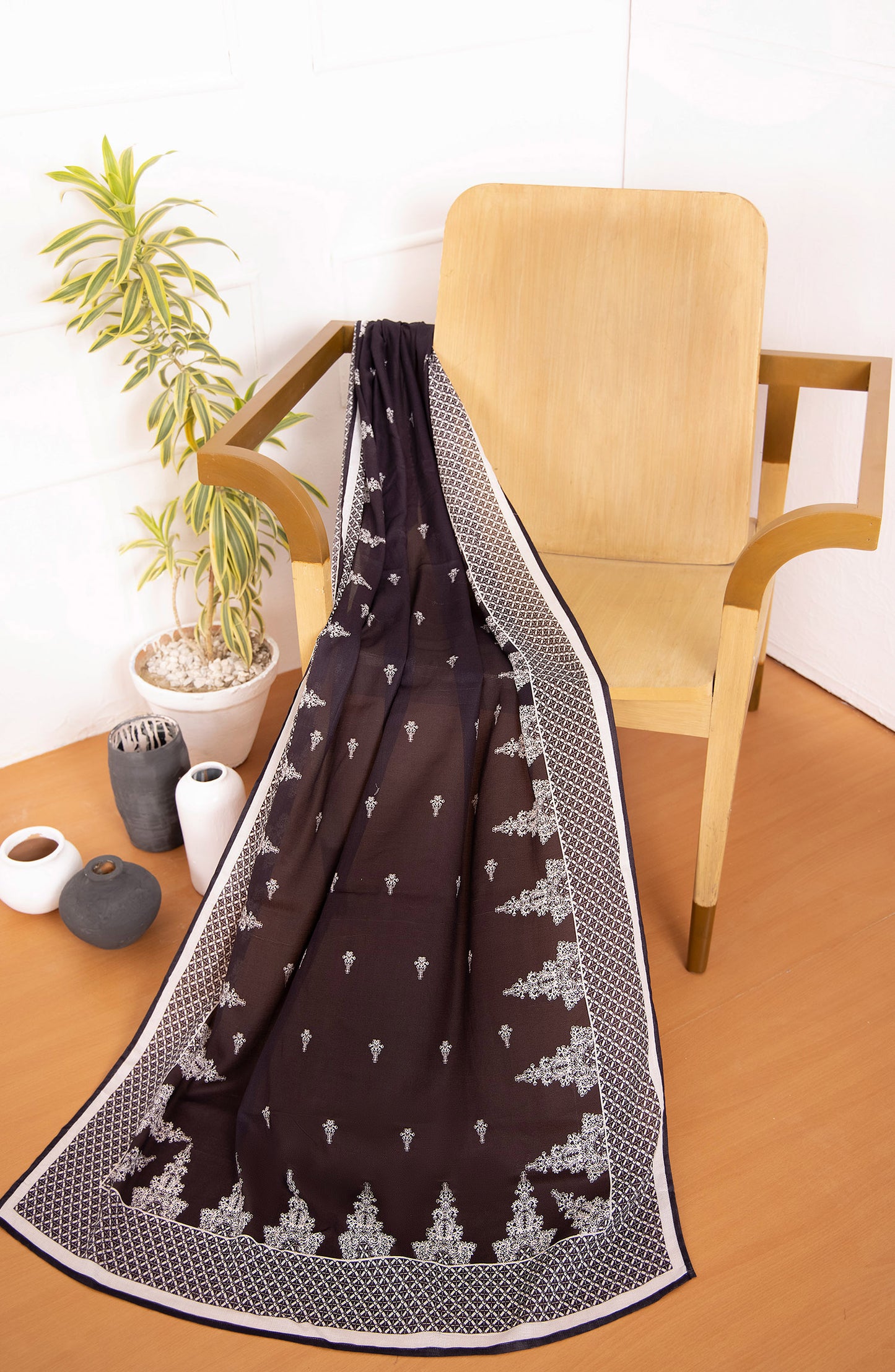 Stitched 1 Piece Printed Dobby Net Dupatta