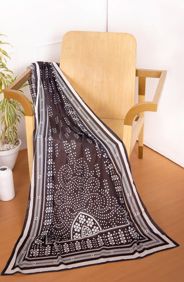 Stitched 1 Piece Printed Dobby Net Dupatta