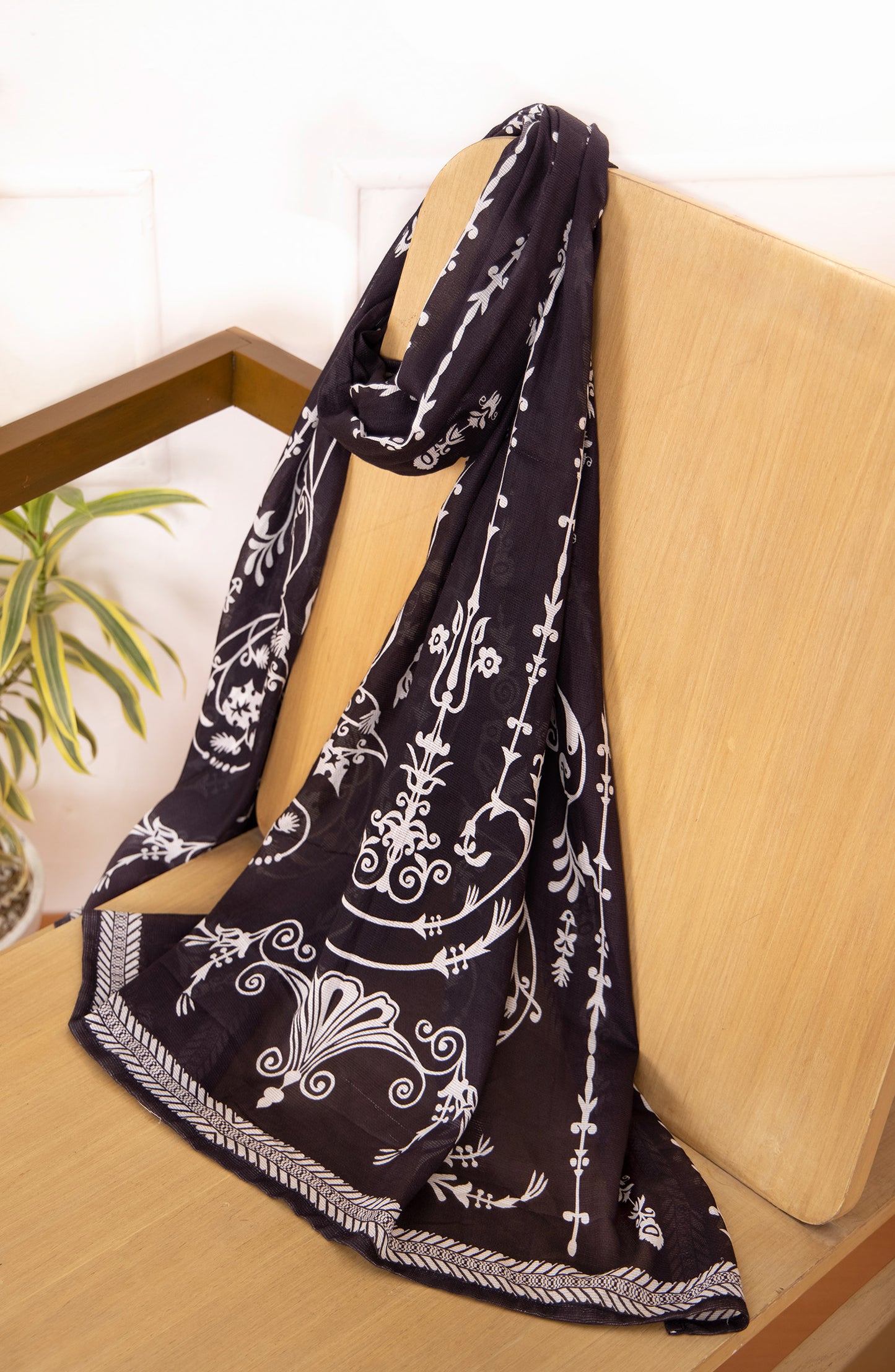 Stitched 1 Piece Printed Dobby Net Dupatta