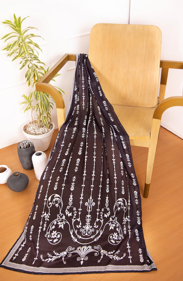 Stitched 1 Piece Printed Dobby Net Dupatta