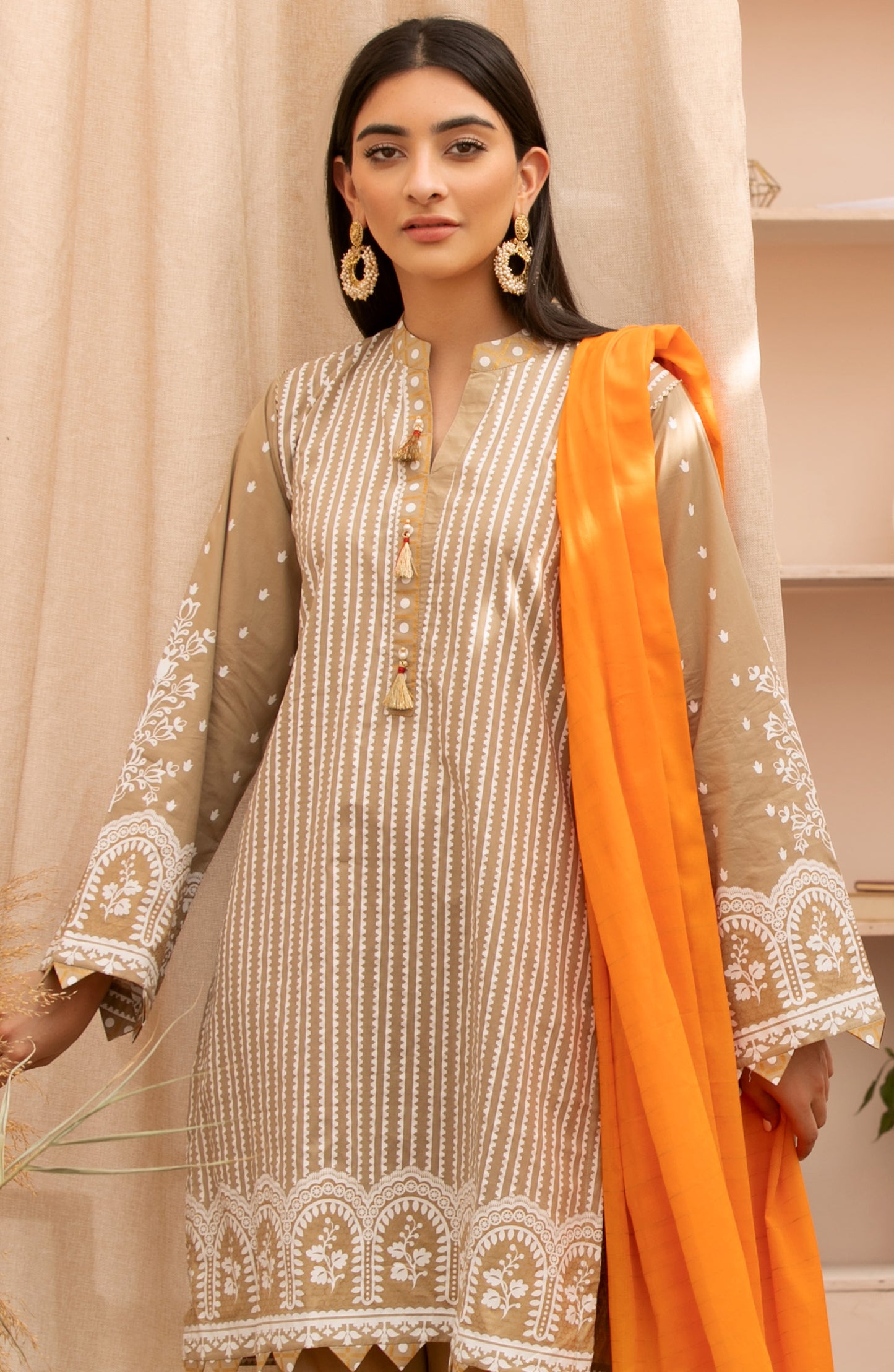 Unstitched 3 Piece Printed Lawn Suit