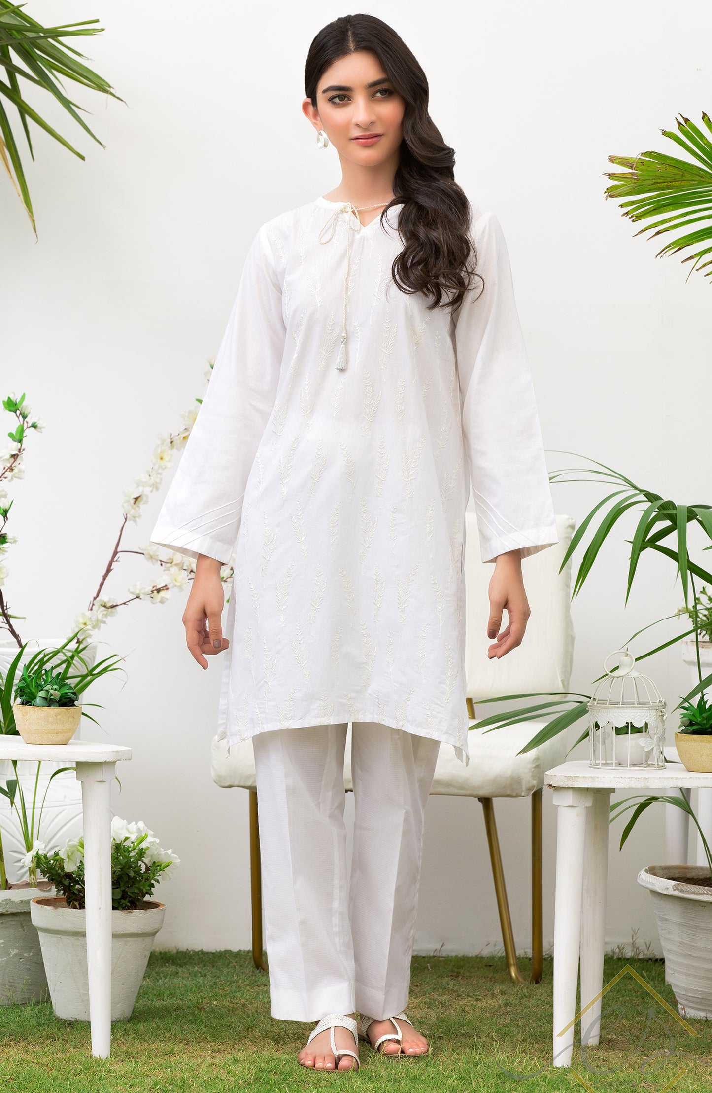 Stitched 1 Piece Embroidered Cambric Shirt