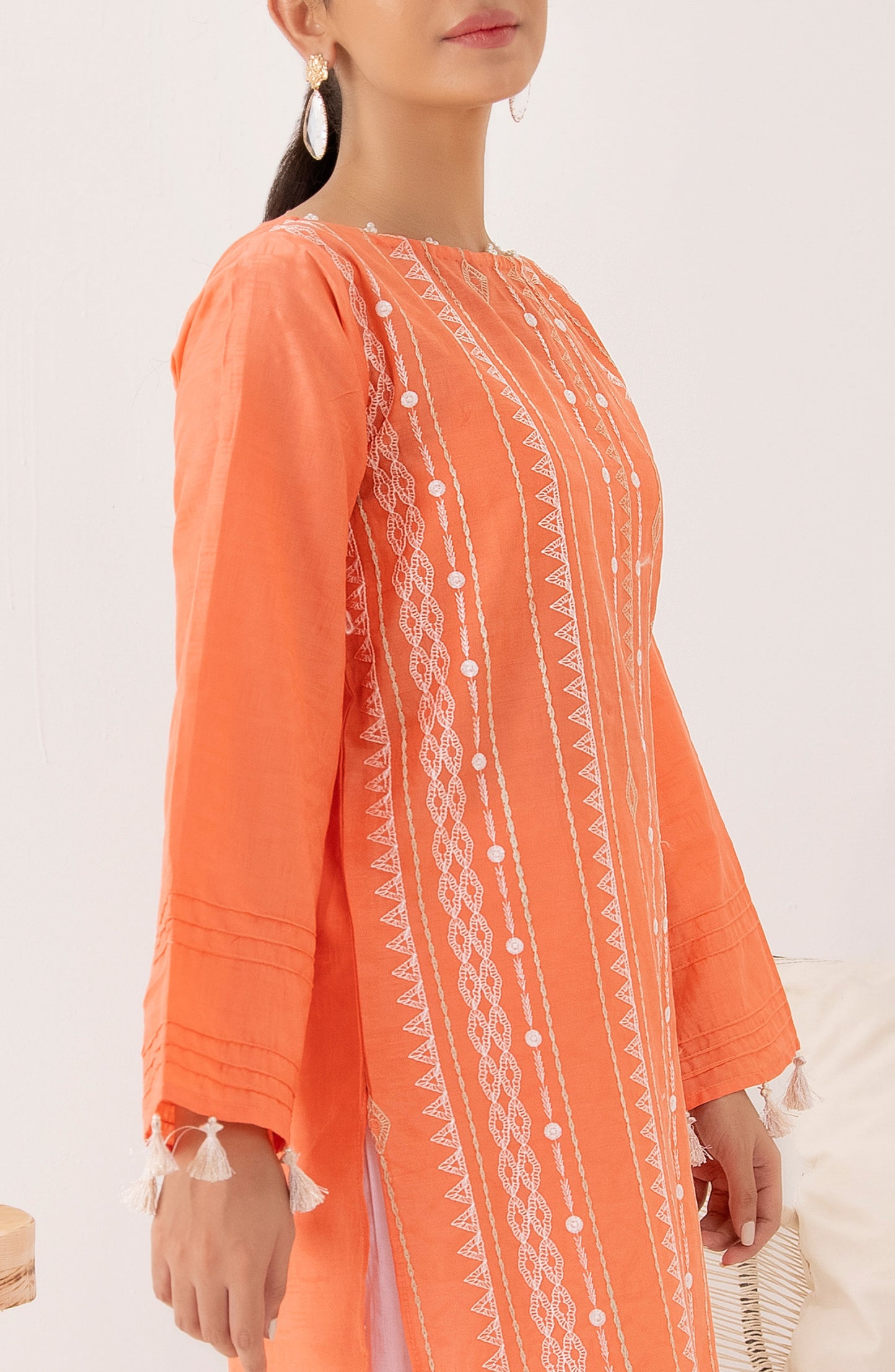 Stitched 1 Piece Embroidered Jacquard Shirt
