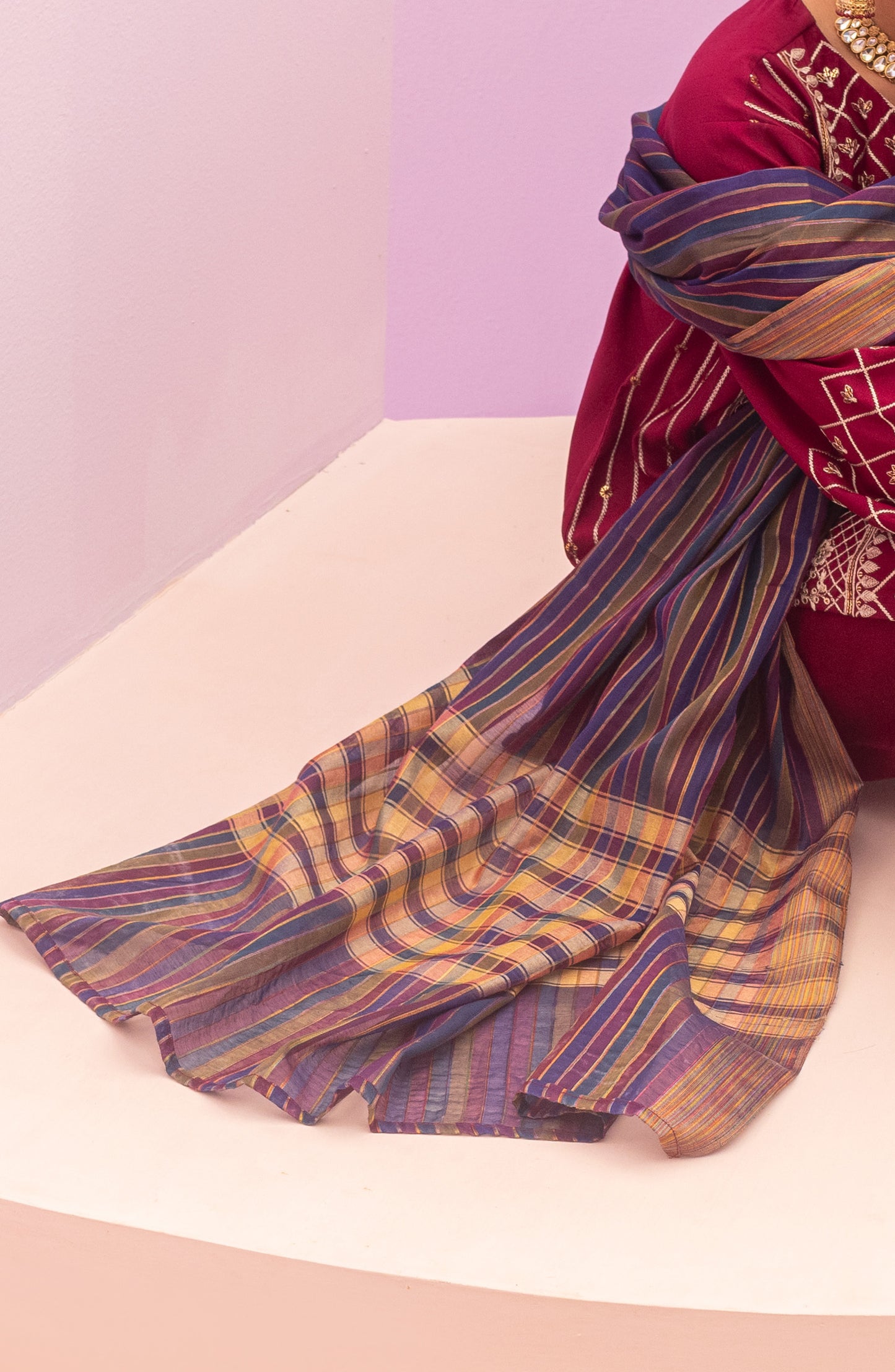 Stitched 1 Piece Printed Cotton Dupatta