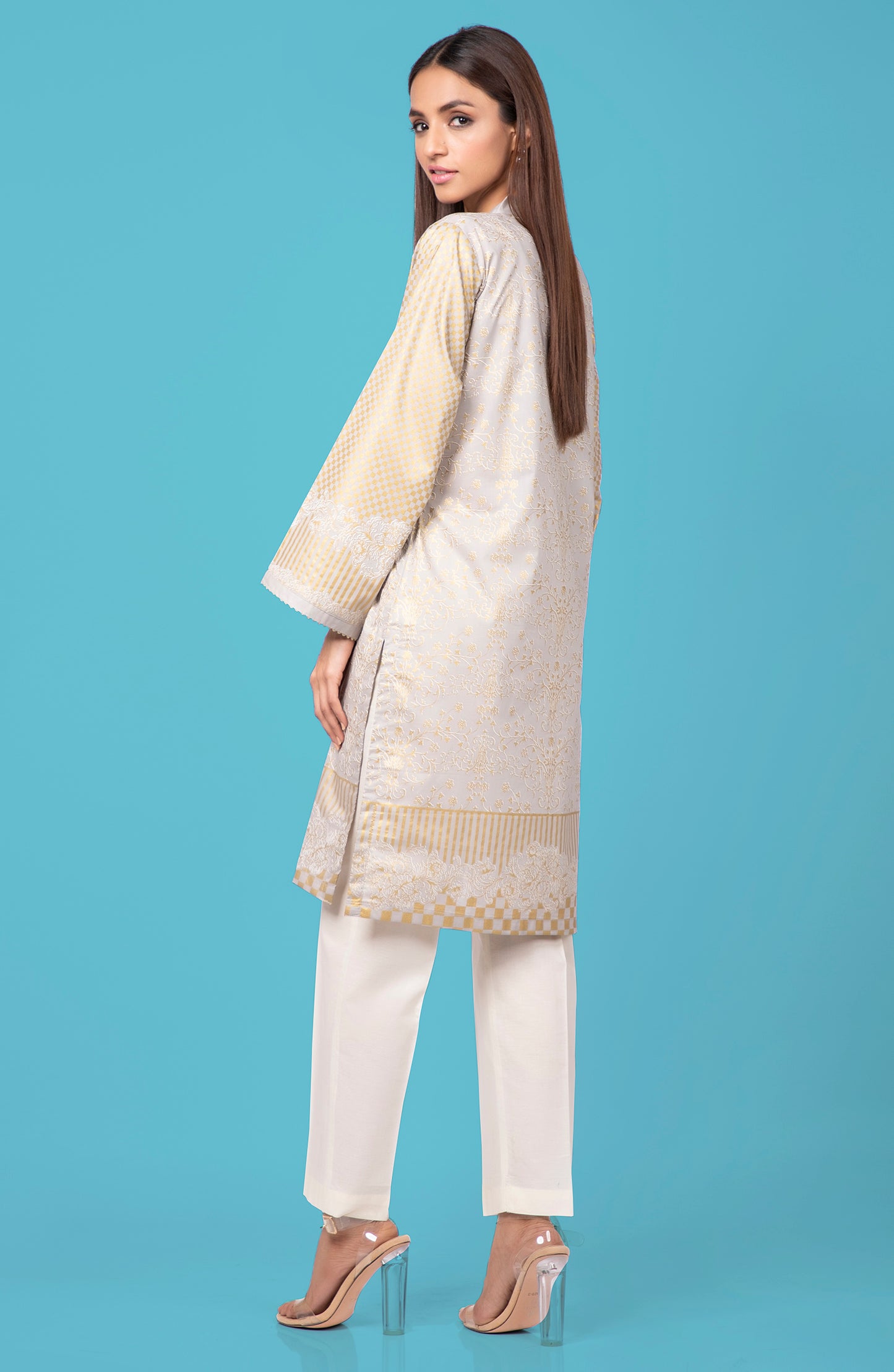 Stitched 1 Piece Embellished Gold Shirt