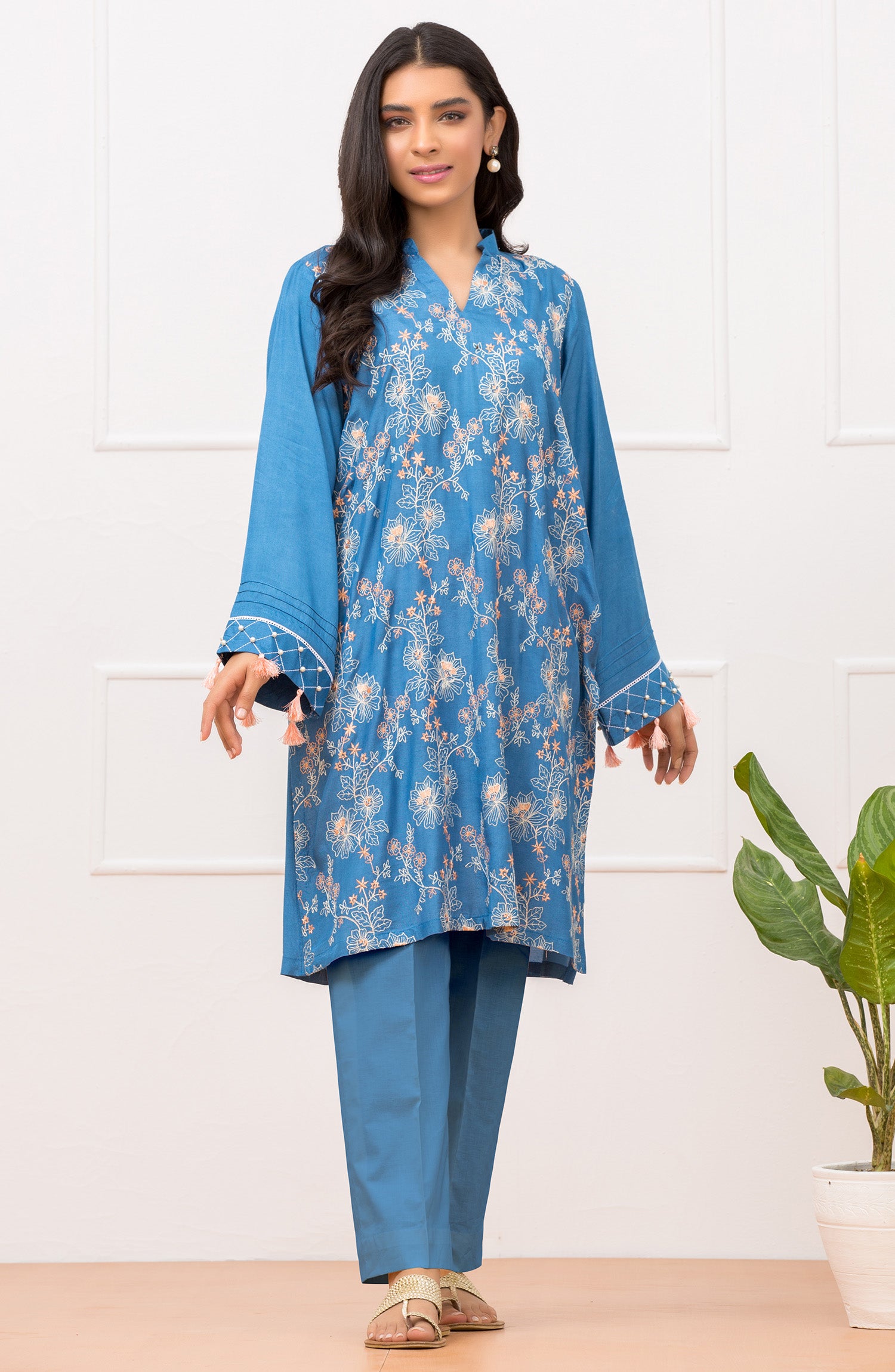 OTL-22-004/U RED LAWN  UNSTITCHED SHIRT DUPATTA PANTS