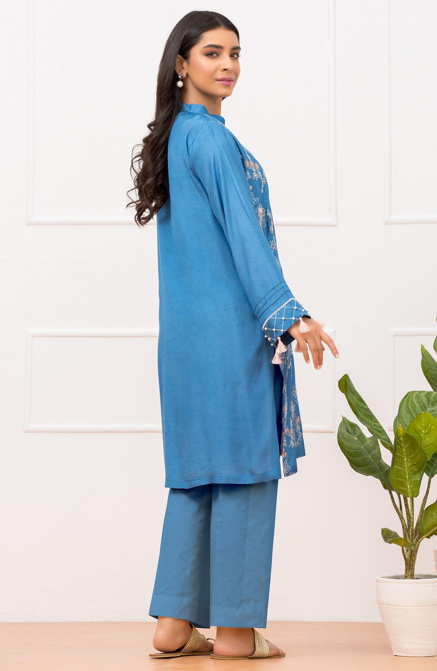 OTL-22-004/U RED LAWN  UNSTITCHED SHIRT DUPATTA PANTS