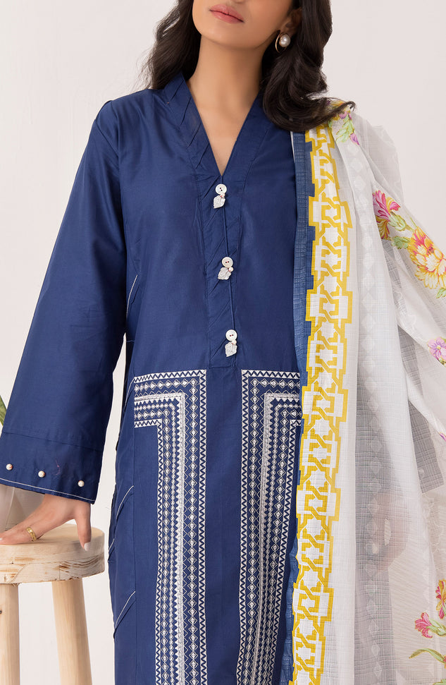 OTL-22-004/U RED LAWN  UNSTITCHED SHIRT DUPATTA PANTS