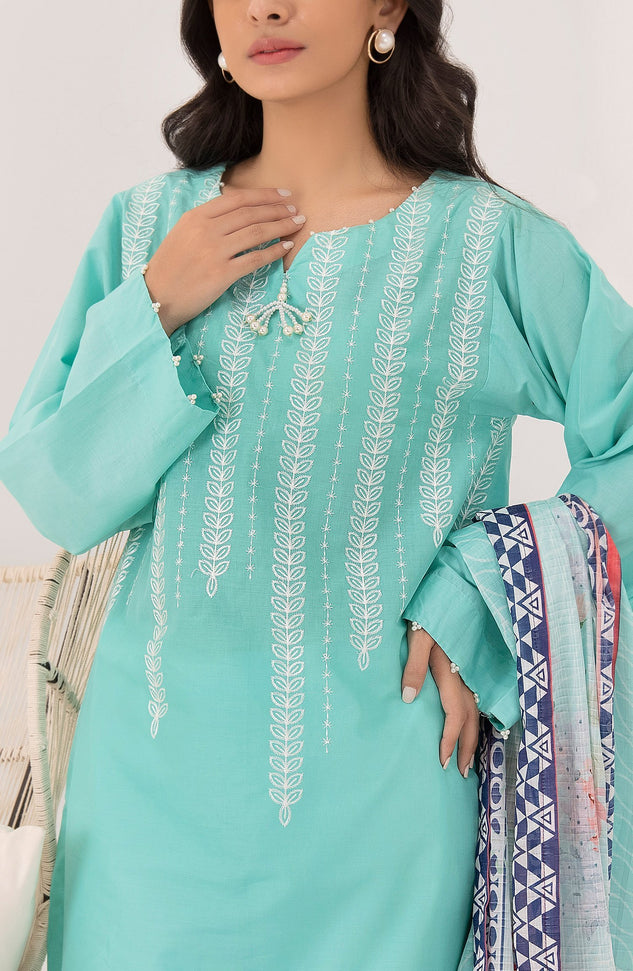 OTL-22-004/U RED LAWN  UNSTITCHED SHIRT DUPATTA PANTS