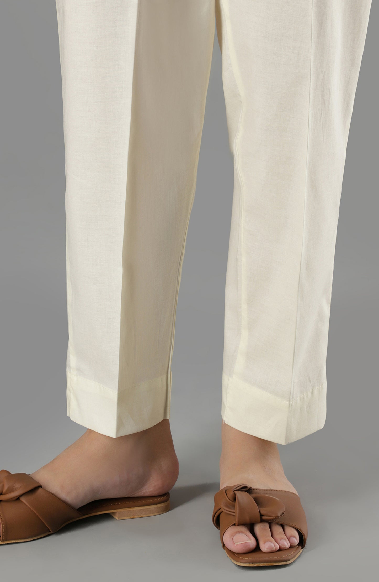 Stitched Bottoms 1 Piece Plain Cambric Pants