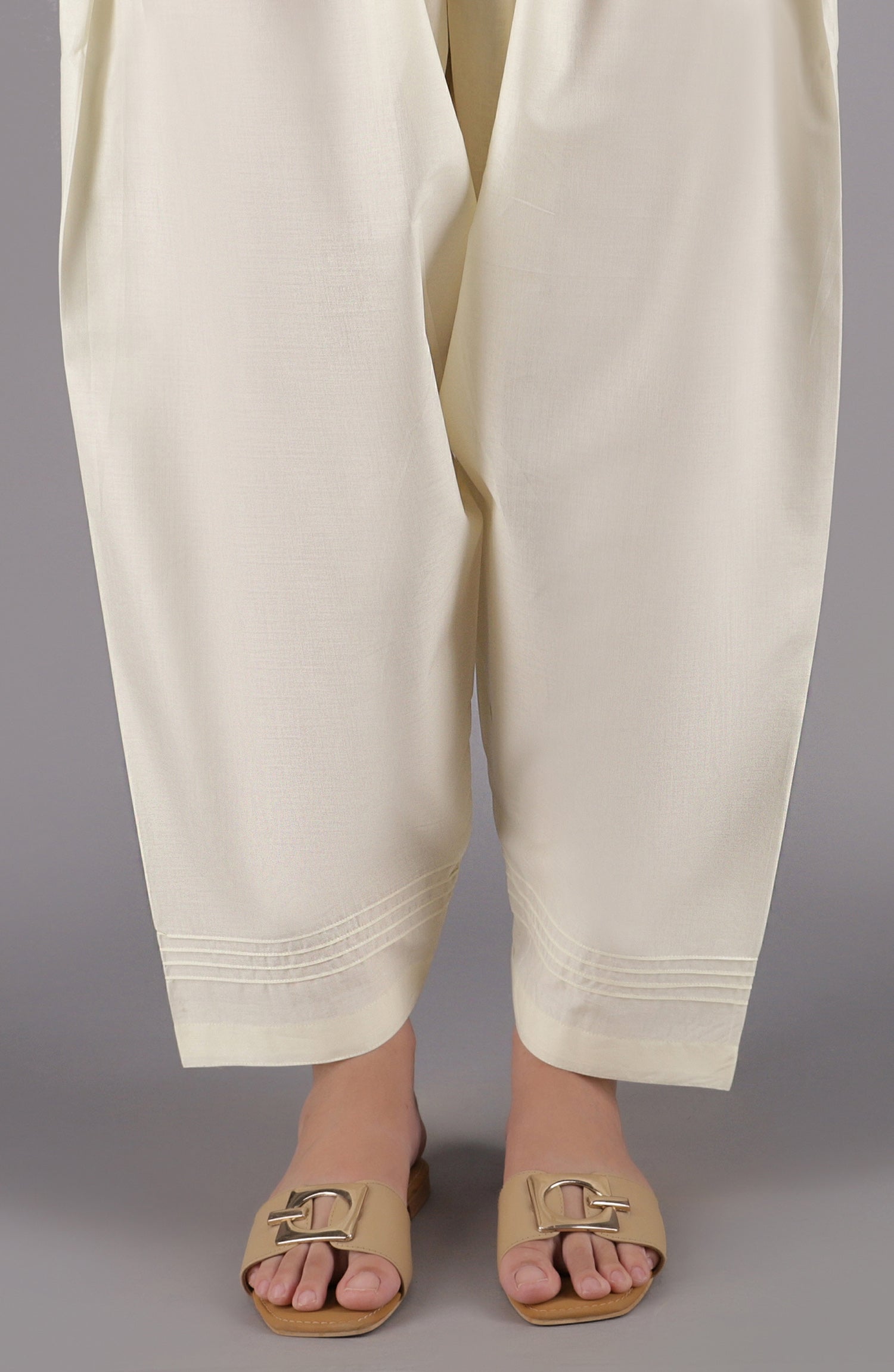 NRP-107/S CREAM CAMBRIC SCSHALWAR STITCHED BOTTOMS SHALWAR