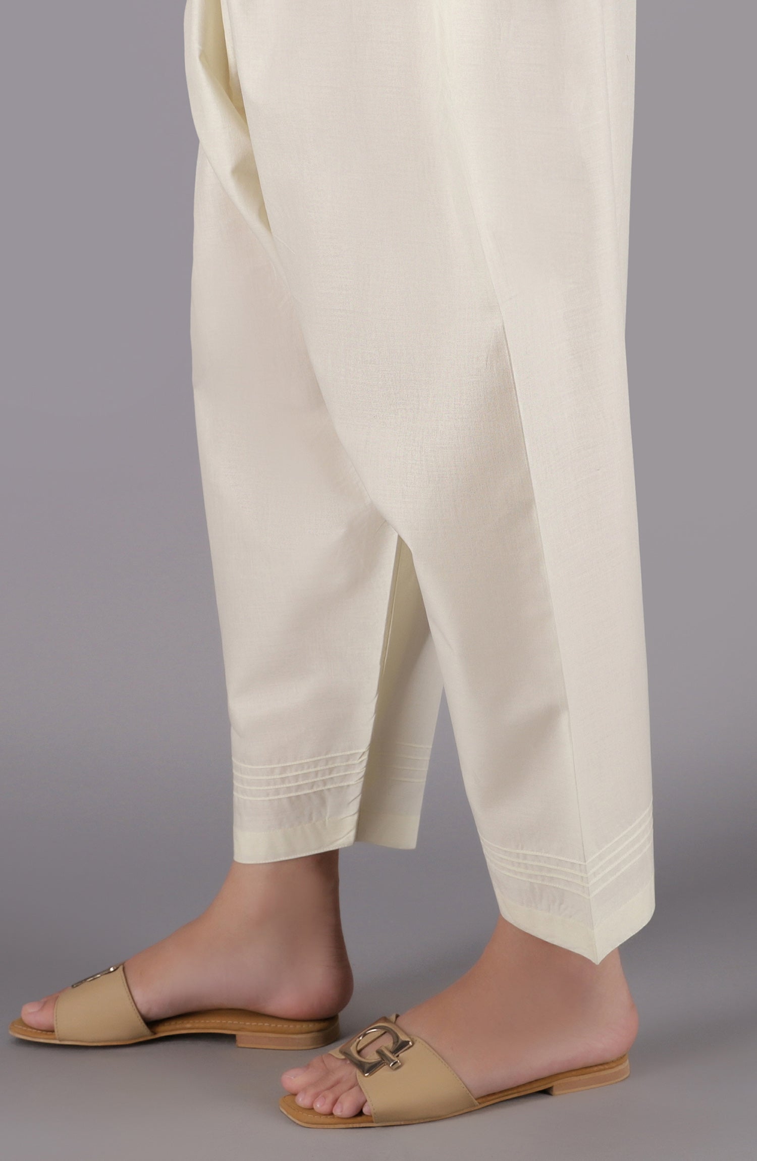 NRP-107/S CREAM CAMBRIC SCSHALWAR STITCHED BOTTOMS SHALWAR