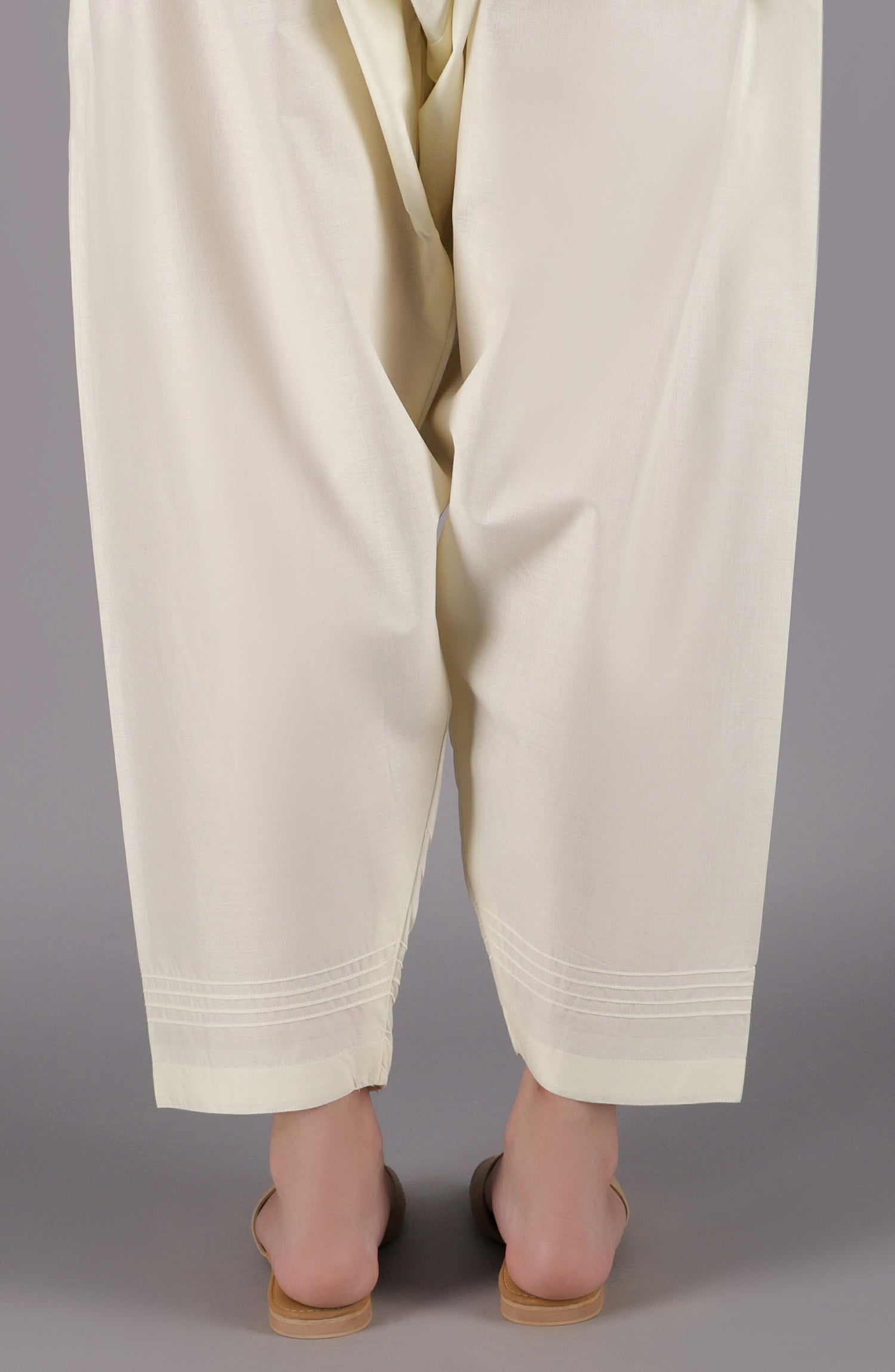 NRP-107/S CREAM CAMBRIC SCSHALWAR STITCHED BOTTOMS SHALWAR