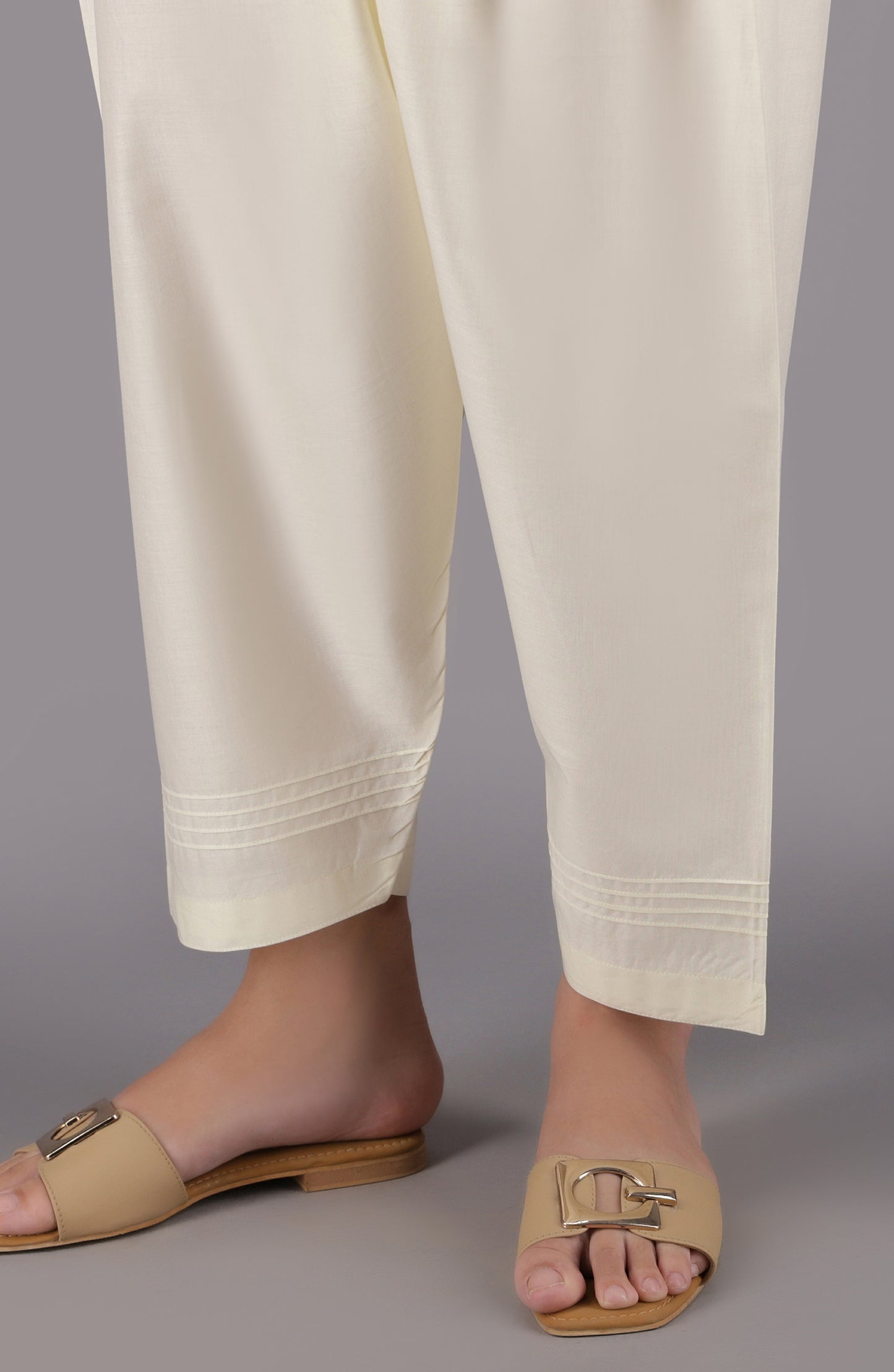 NRP-107/S CREAM CAMBRIC SCSHALWAR STITCHED BOTTOMS SHALWAR