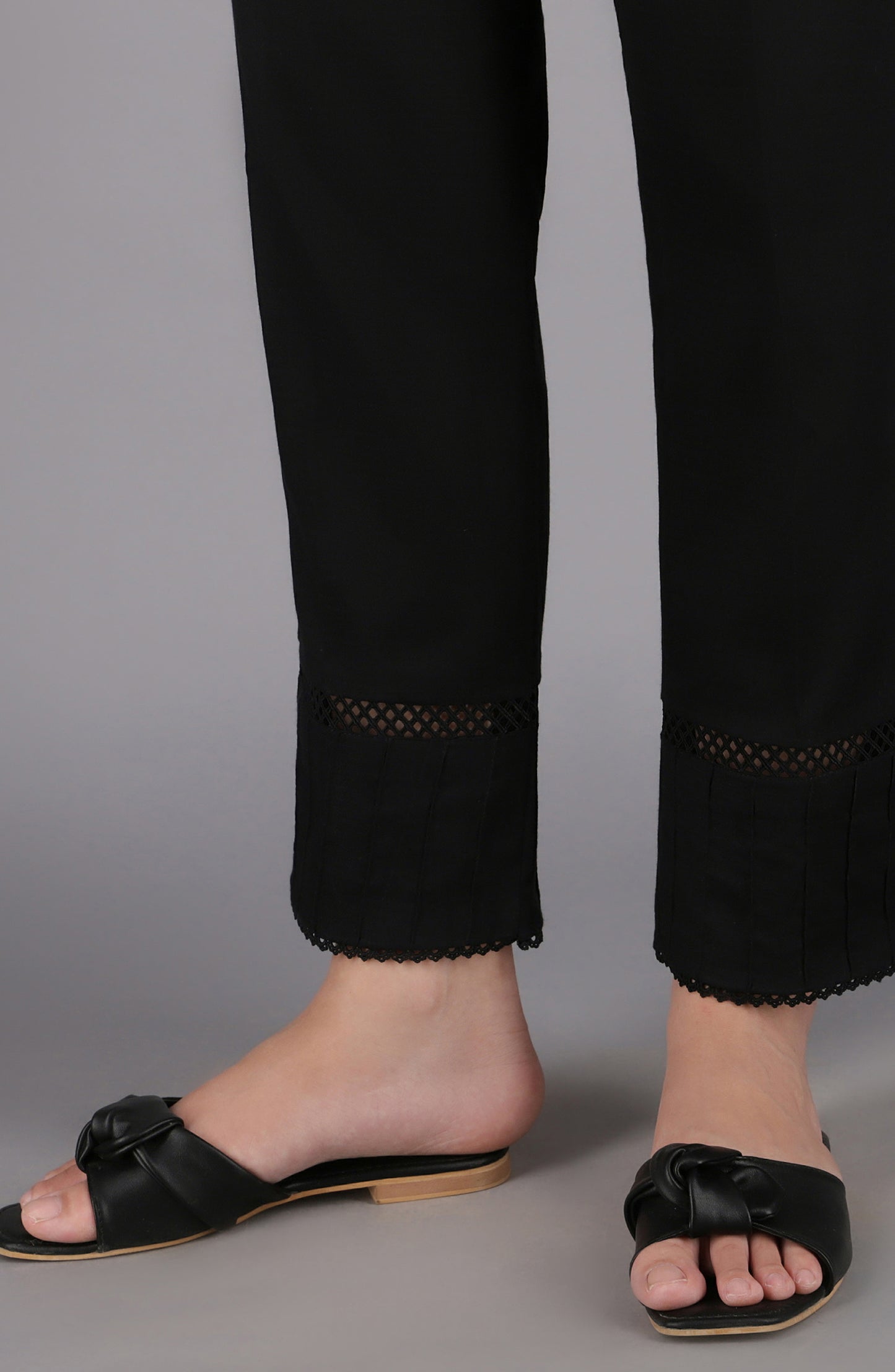 NRP-71/S BLACK DOBBY SCPANTS STITCHED BOTTOMS PANTS