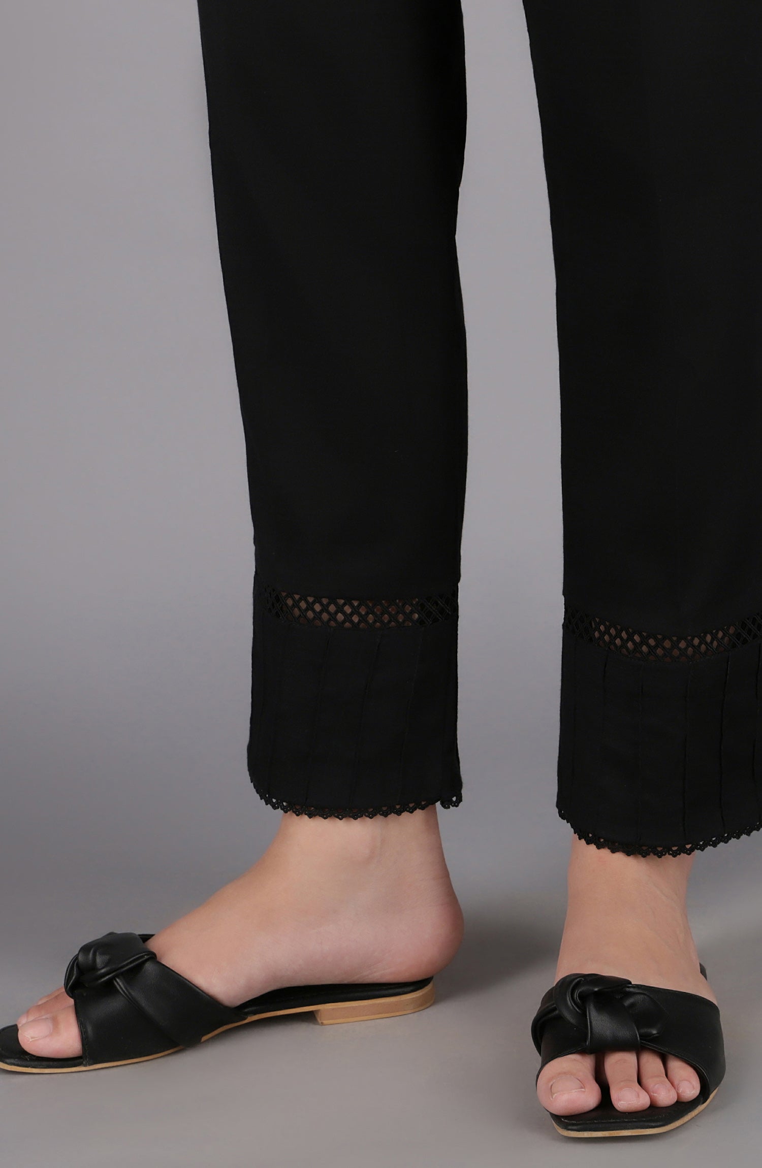 NRP-71/S BLACK DOBBY SCPANTS STITCHED BOTTOMS PANTS