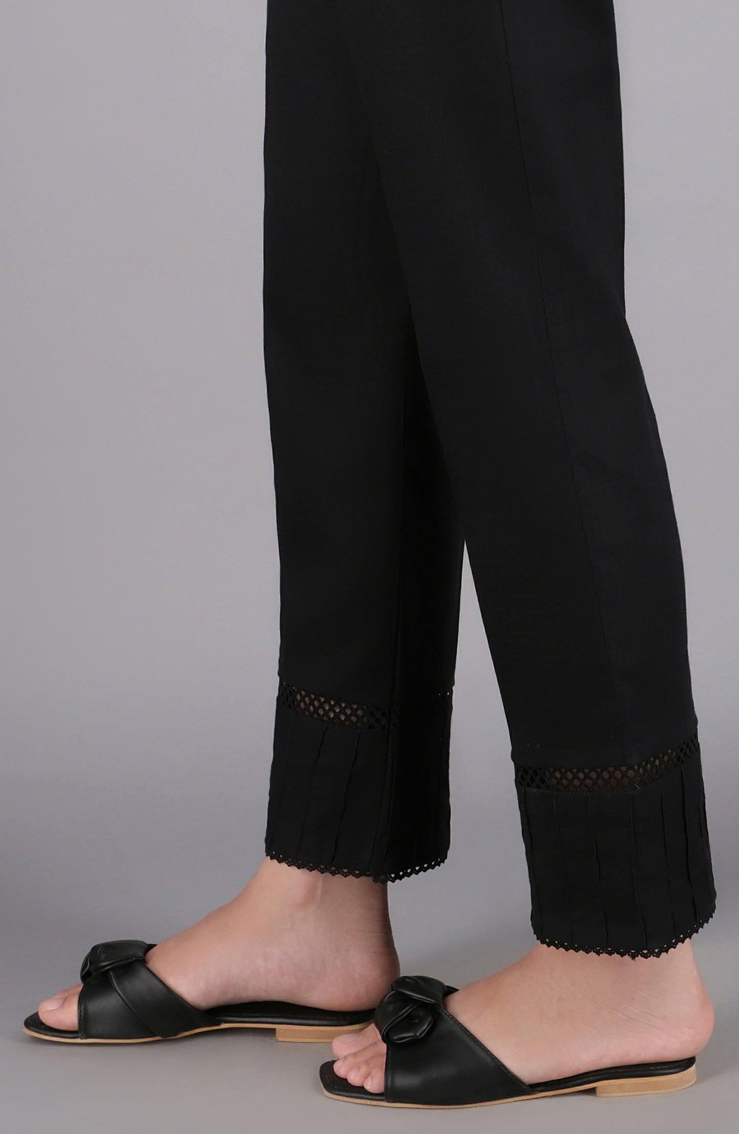 NRP-71/S BLACK DOBBY SCPANTS STITCHED BOTTOMS PANTS