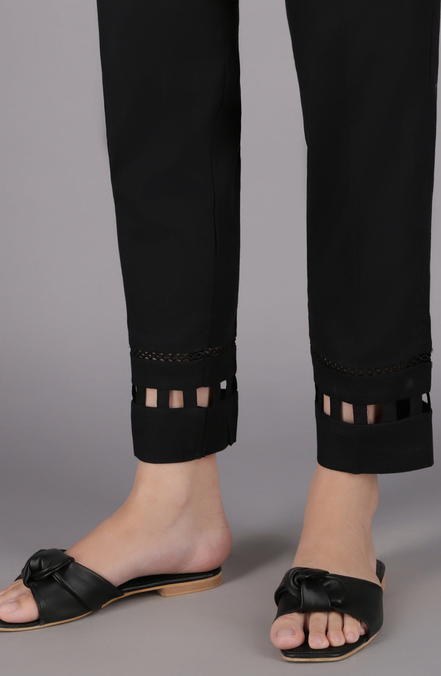 NRP-72/S BLACK DOBBY SCPANTS STITCHED BOTTOMS PANTS