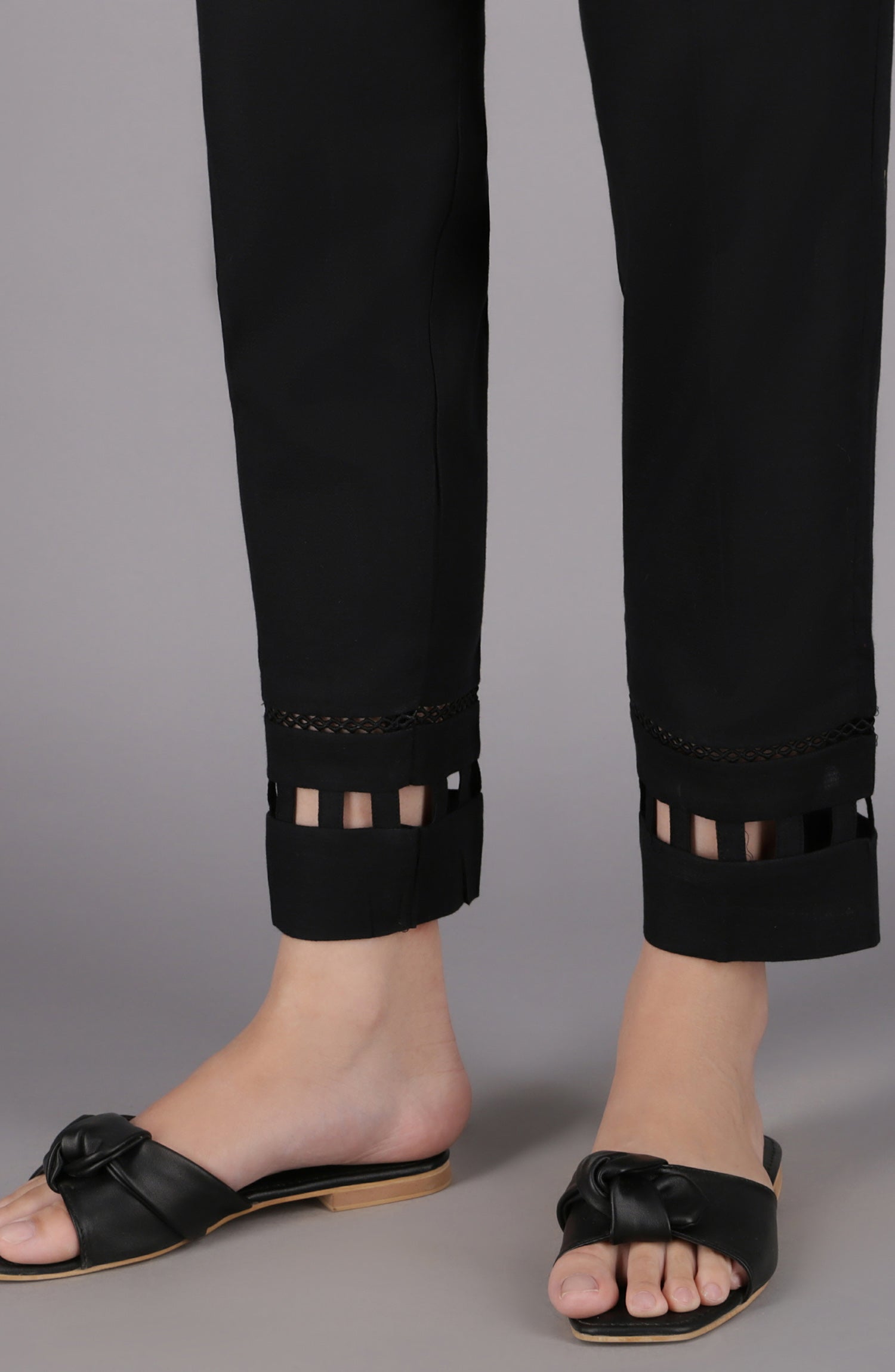 NRP-72/S BLACK DOBBY SCPANTS STITCHED BOTTOMS PANTS