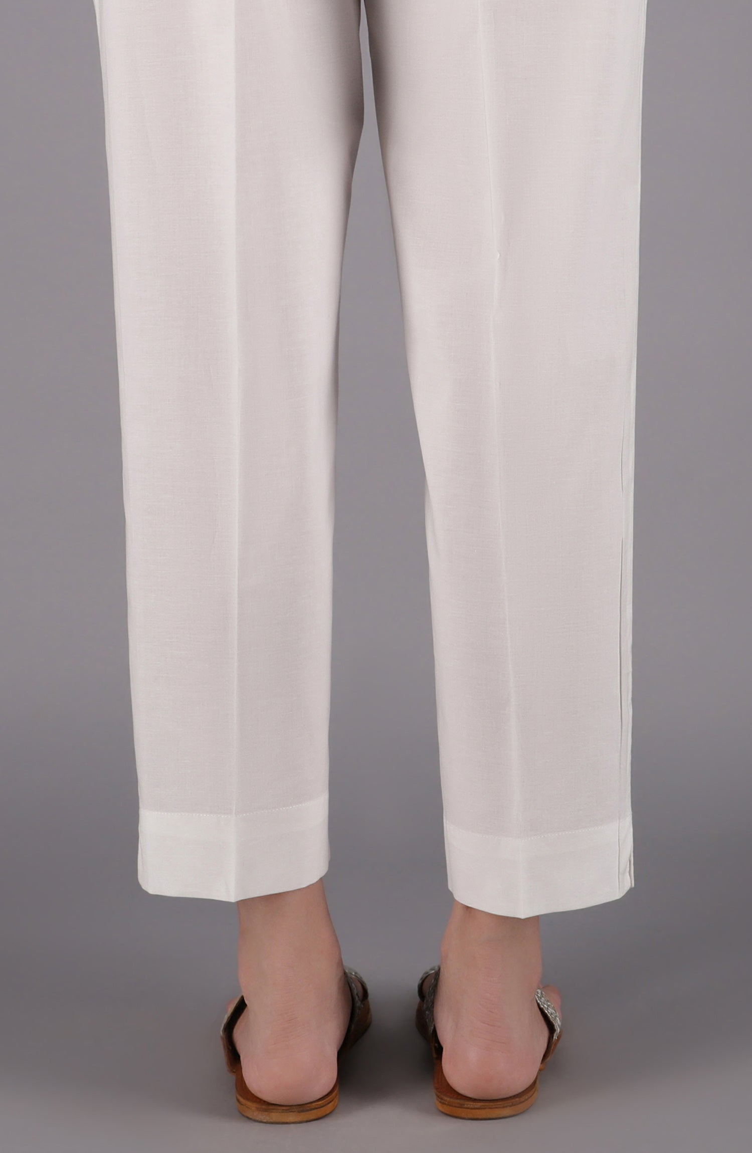 NRP-97/S WHITE CAMBRIC SCPANTS STITCHED BOTTOMS PANTS