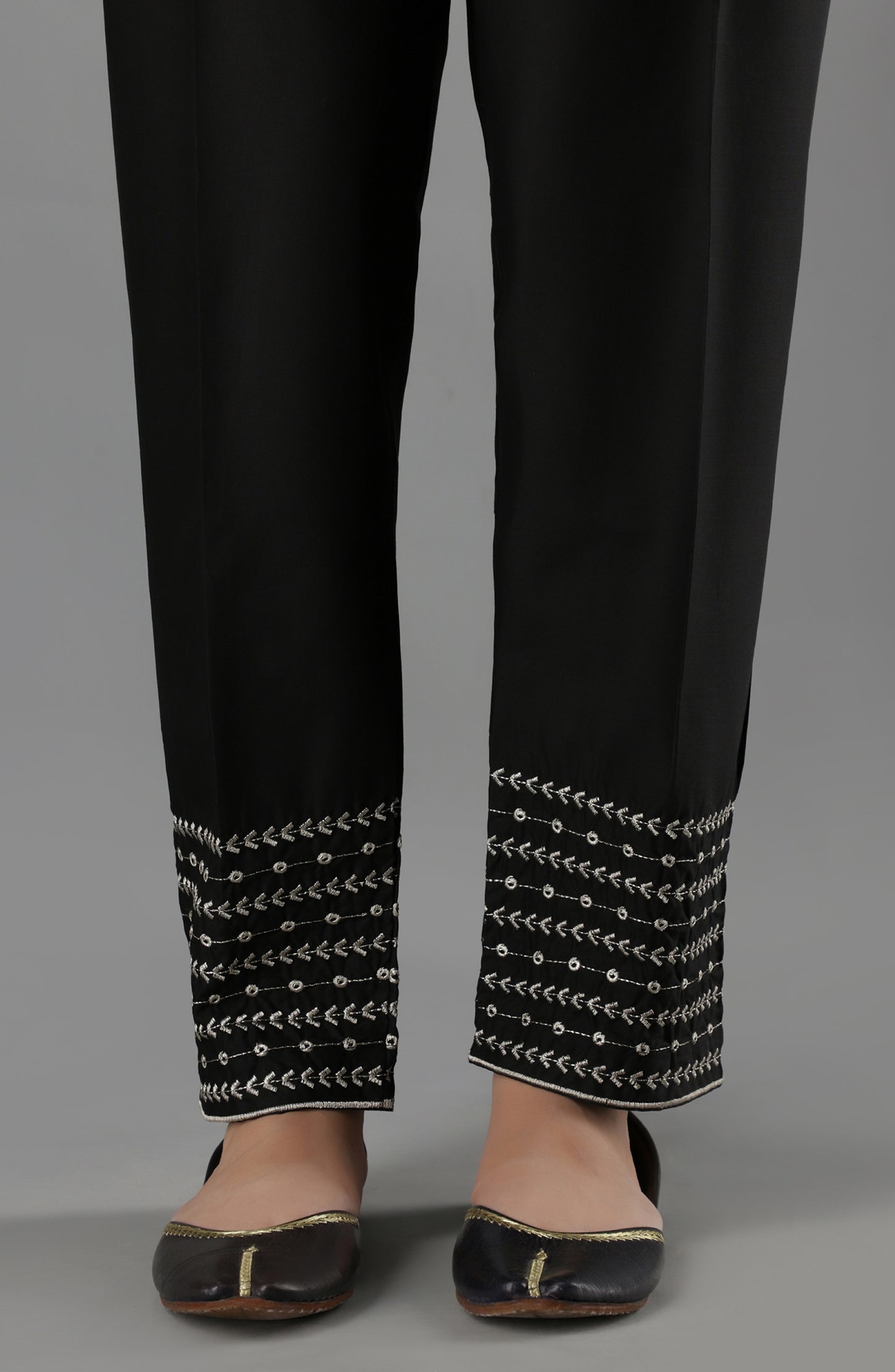 NRPE-49/S BLACK CAMBRIC SCPANTS STITCHED BOTTOMS PANTS