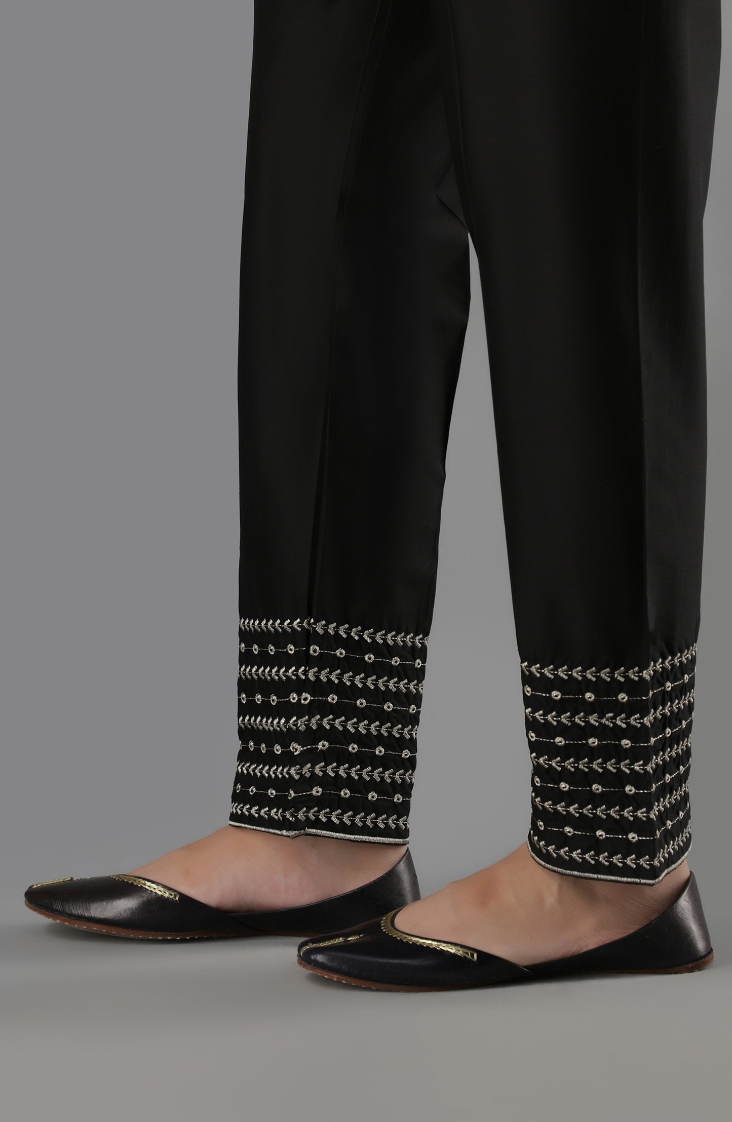 NRPE-49/S BLACK CAMBRIC SCPANTS STITCHED BOTTOMS PANTS