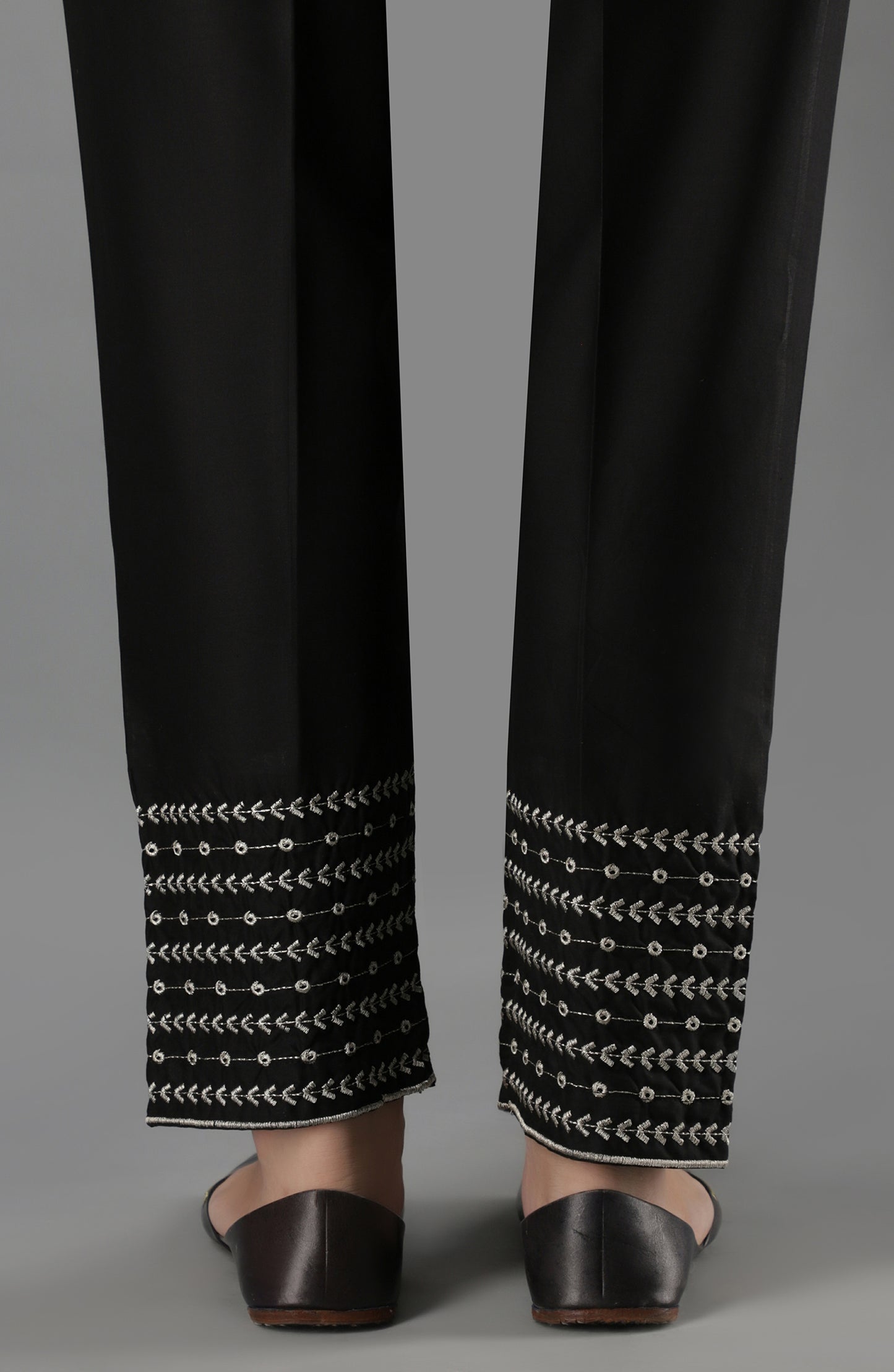 NRPE-49/S BLACK CAMBRIC SCPANTS STITCHED BOTTOMS PANTS