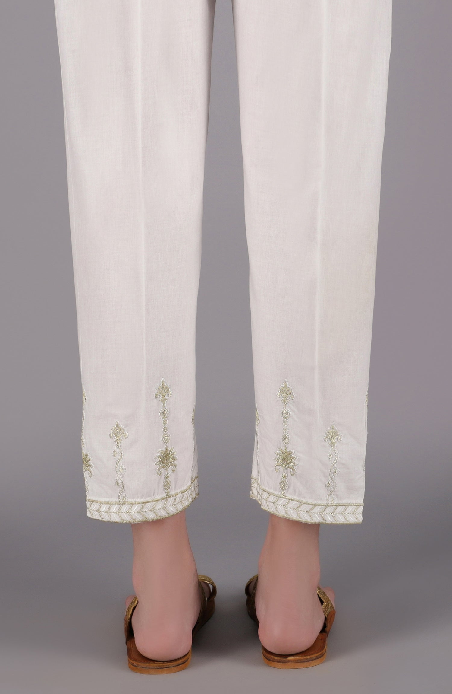 NRPE-51/S WHITE CAMBRIC SCPANTS STITCHED BOTTOMS PANTS
