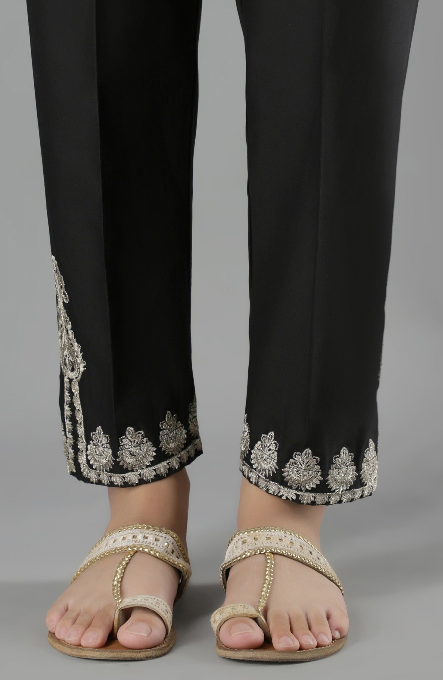 NRPE-52/S BLACK CAMBRIC SCPANTS STITCHED BOTTOMS PANTS