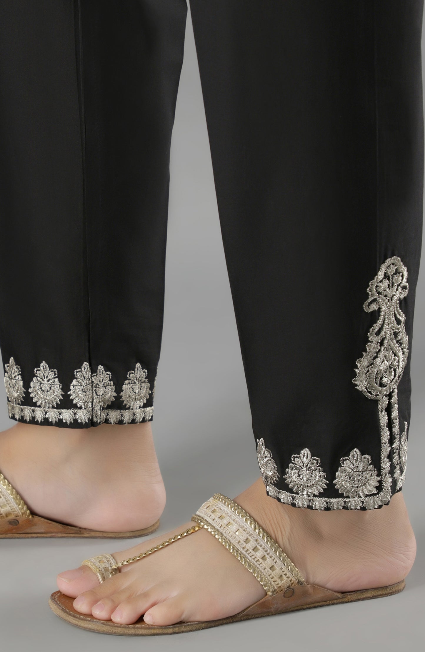 NRPE-52/S BLACK CAMBRIC SCPANTS STITCHED BOTTOMS PANTS