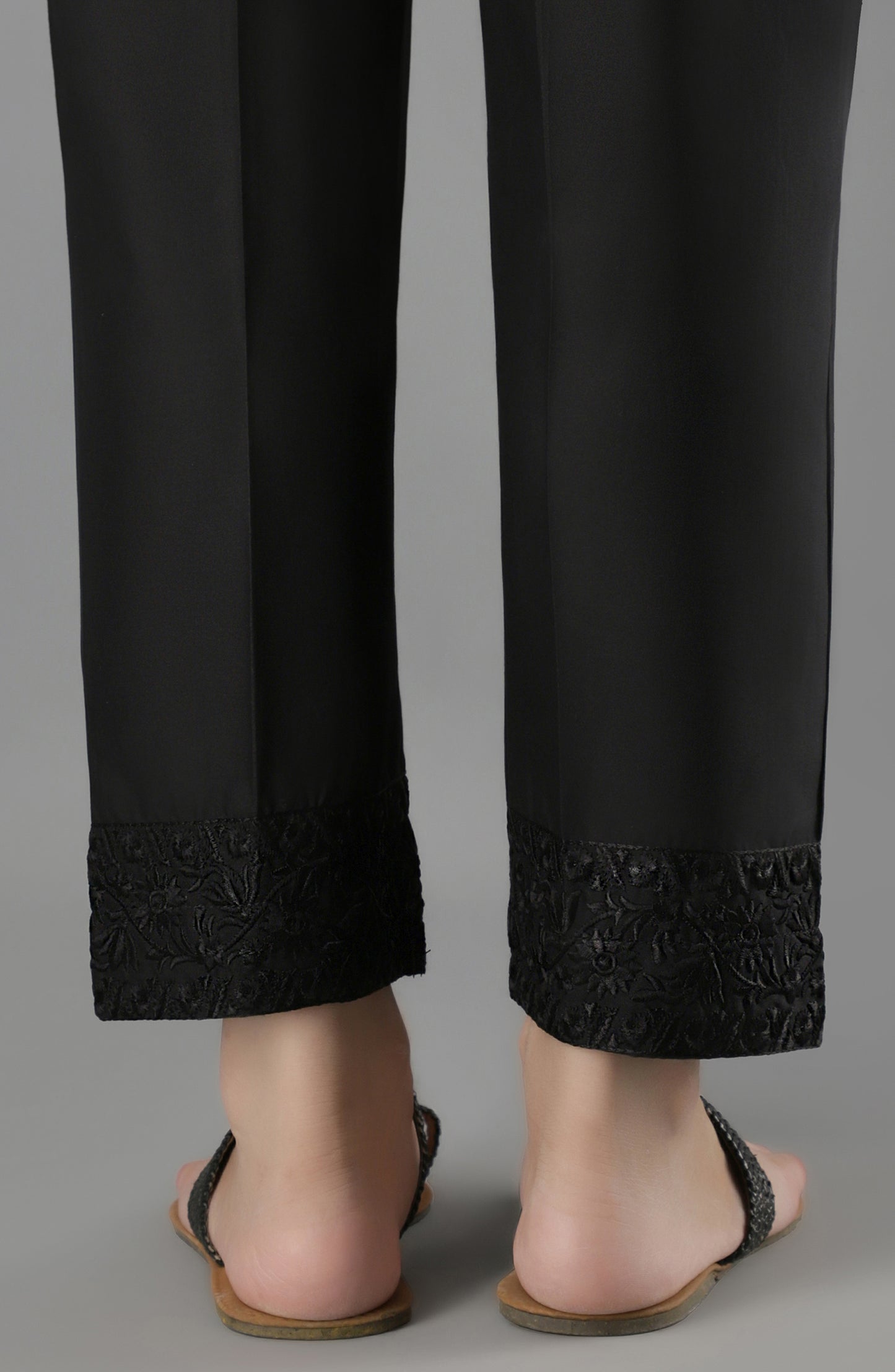 Stitched Bottoms 1 Piece Embroidered Cambric Pants
