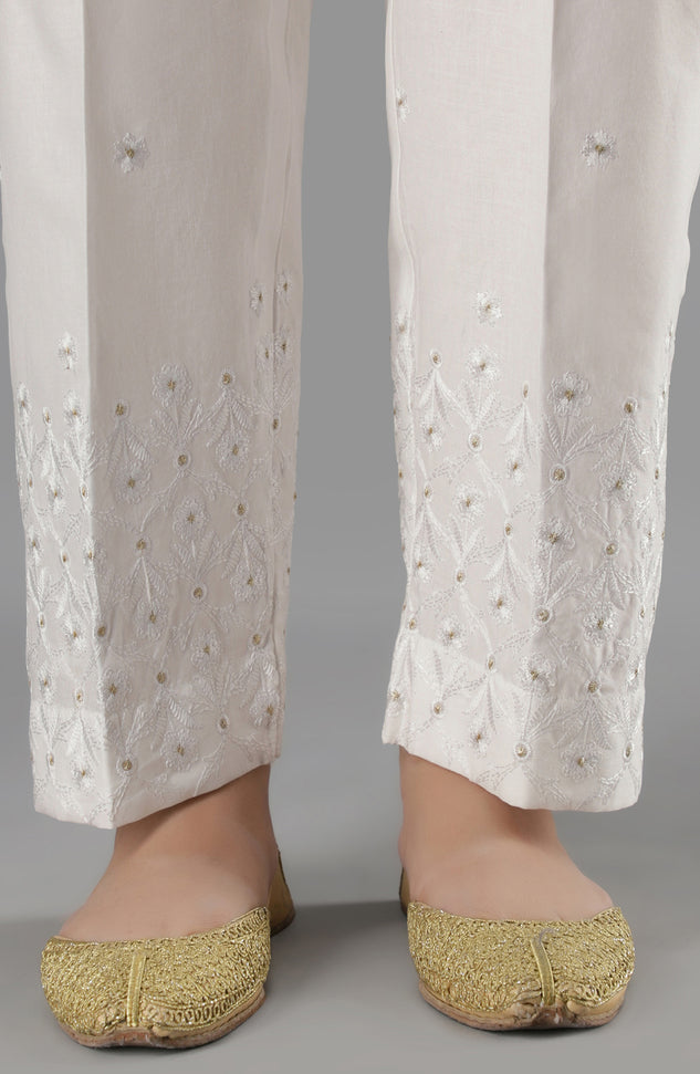 Stitched Bottoms 1 Piece Embroidered Cambric Pants