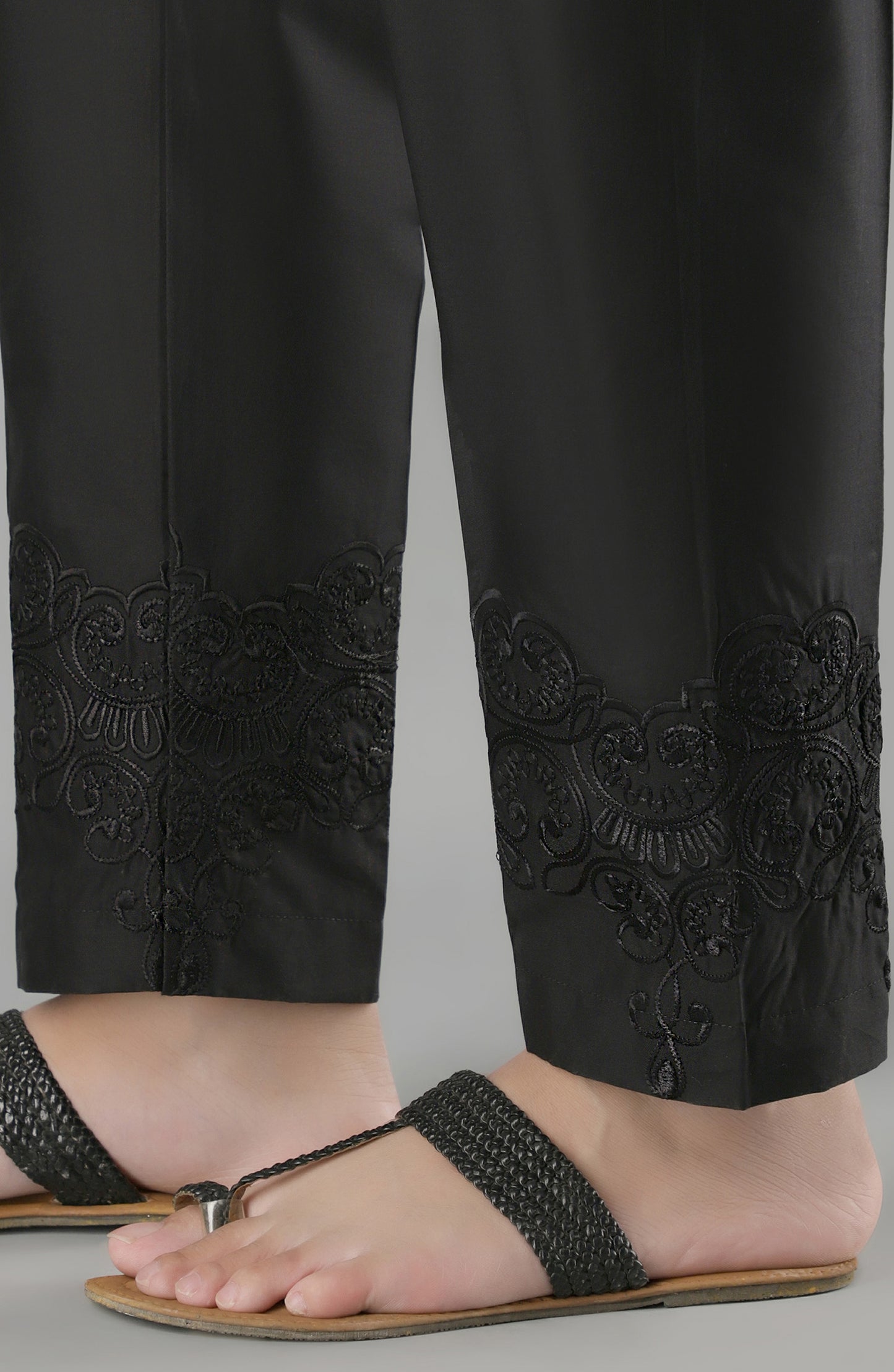 NRPE-70/S BLACK CAMBRIC SCPANTS STITCHED BOTTOMS PANTS