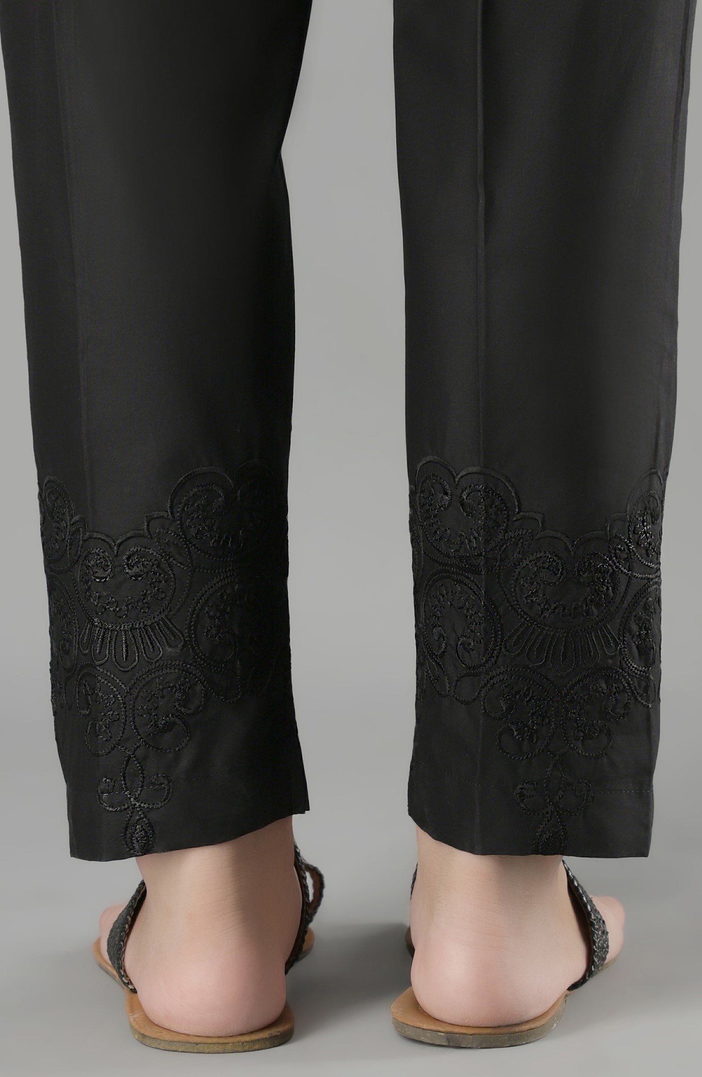 NRPE-70/S BLACK CAMBRIC SCPANTS STITCHED BOTTOMS PANTS