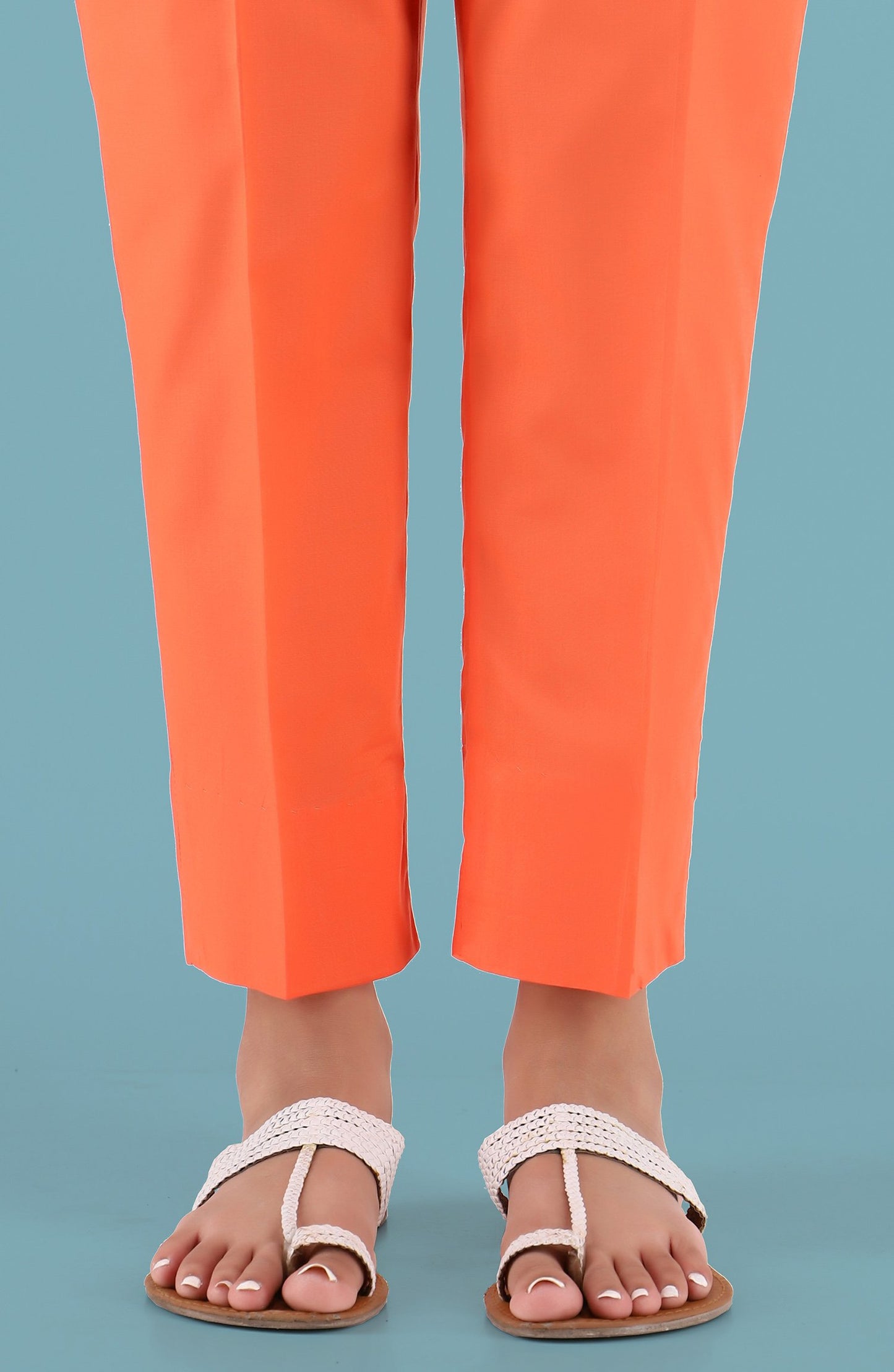 Unstitched Cambric Bottom Fabric- Orange