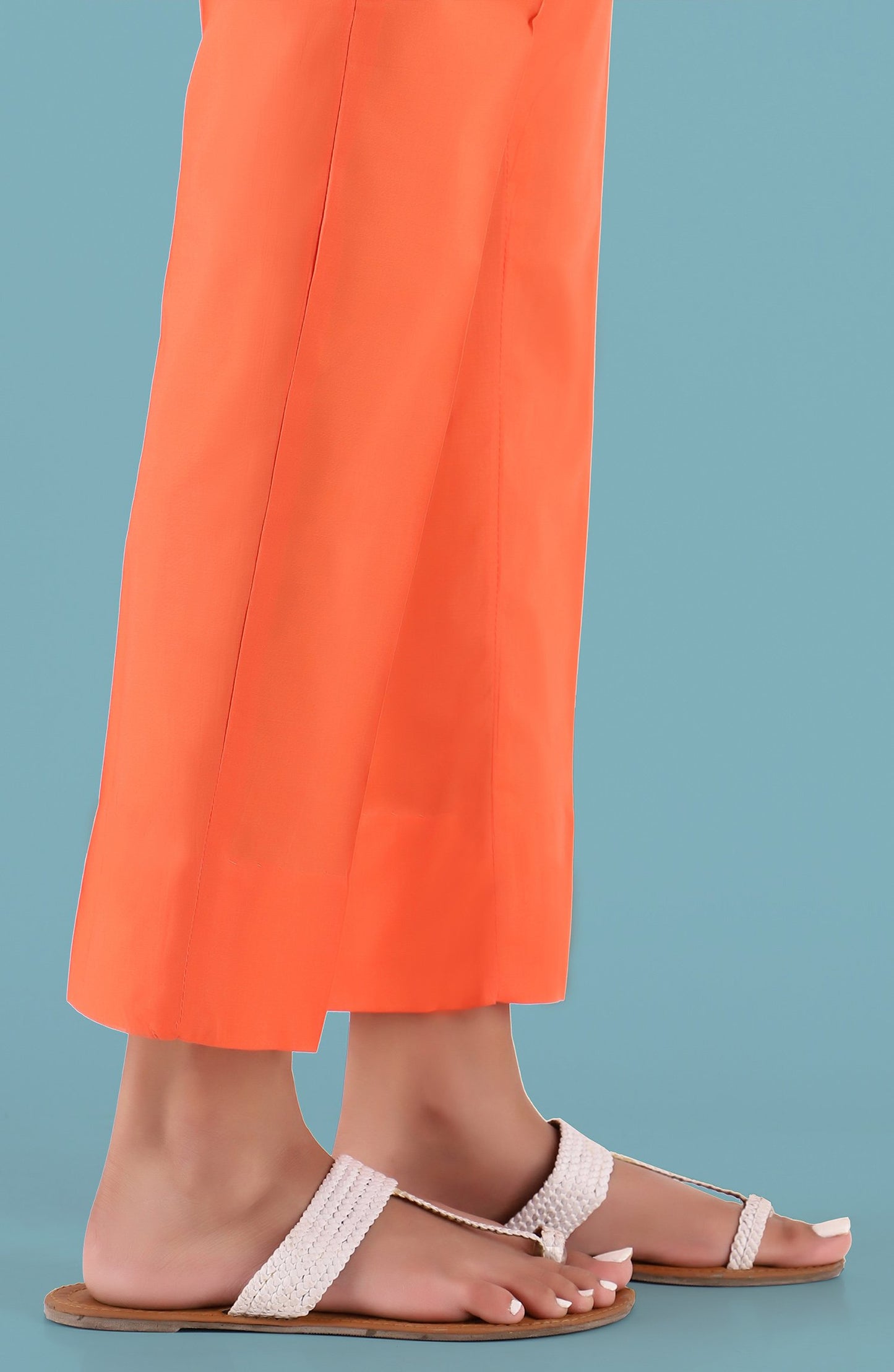 Unstitched Cambric Bottom Fabric- Orange