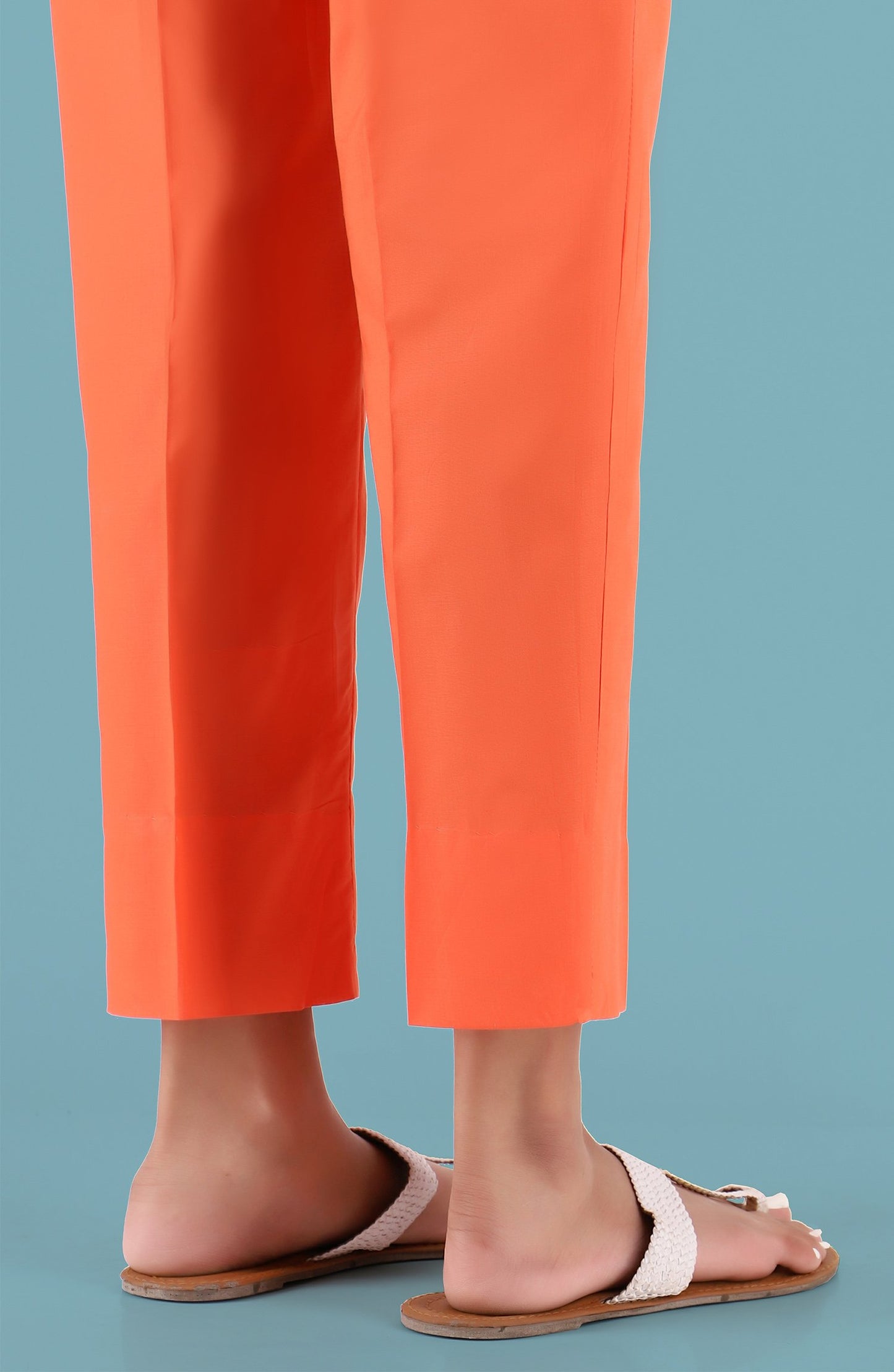 Unstitched Cambric Bottom Fabric- Orange