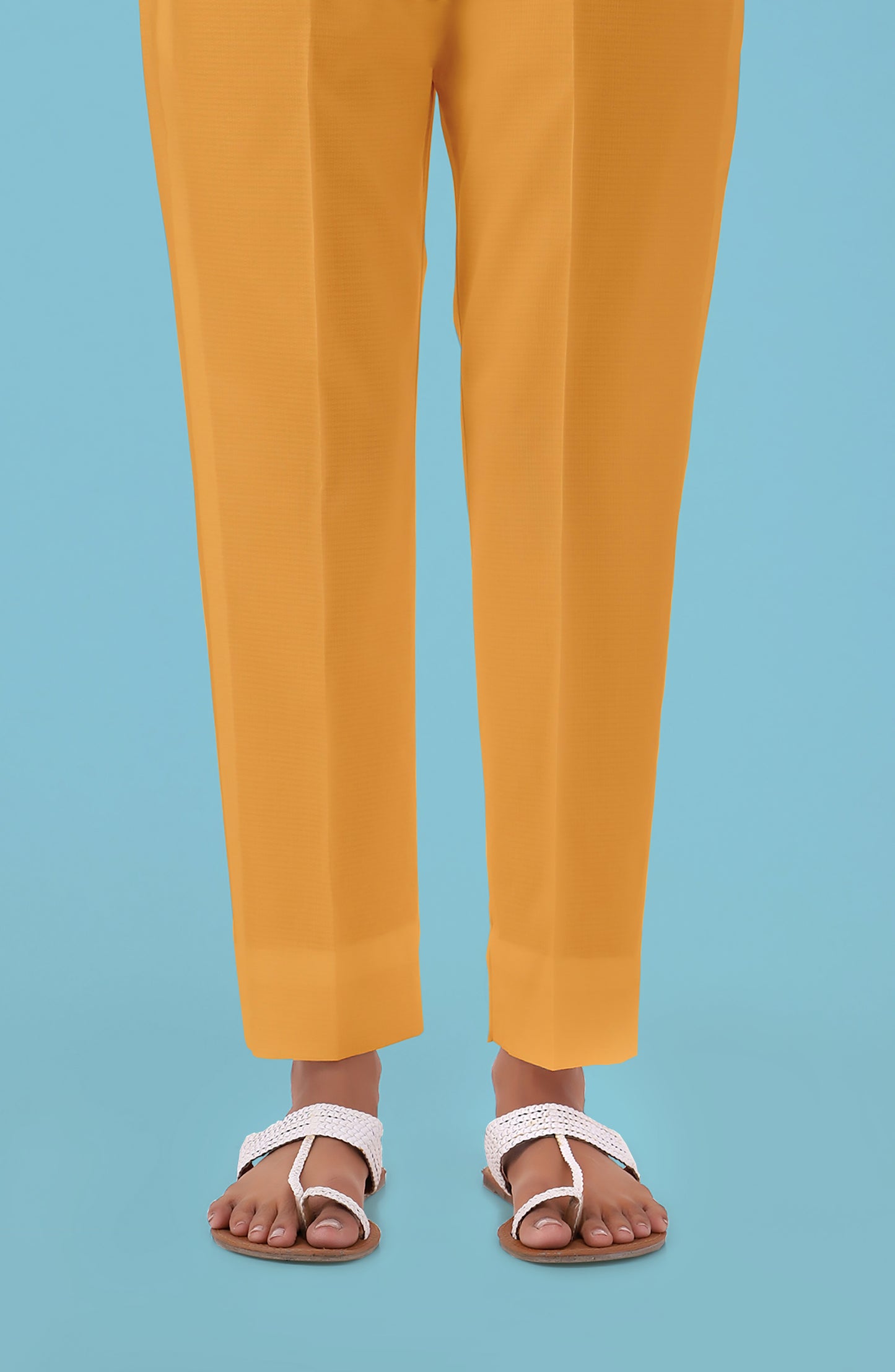 Unstitched Cambric Bottom Fabric- Yellow