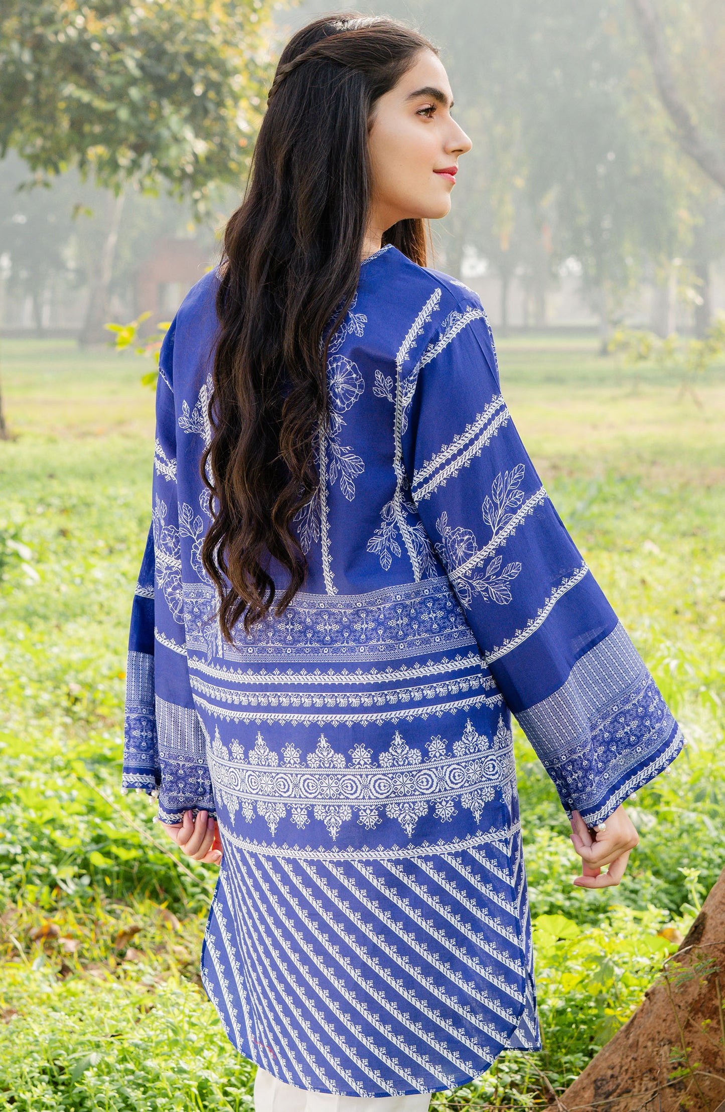 Stitched 1 Piece Printed Lawn Shirt (NRD-437/S BLUE)