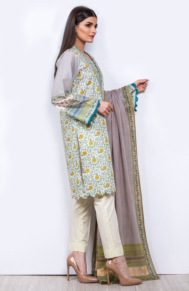 Unstitched 2 Piece Printed Lawn Suit