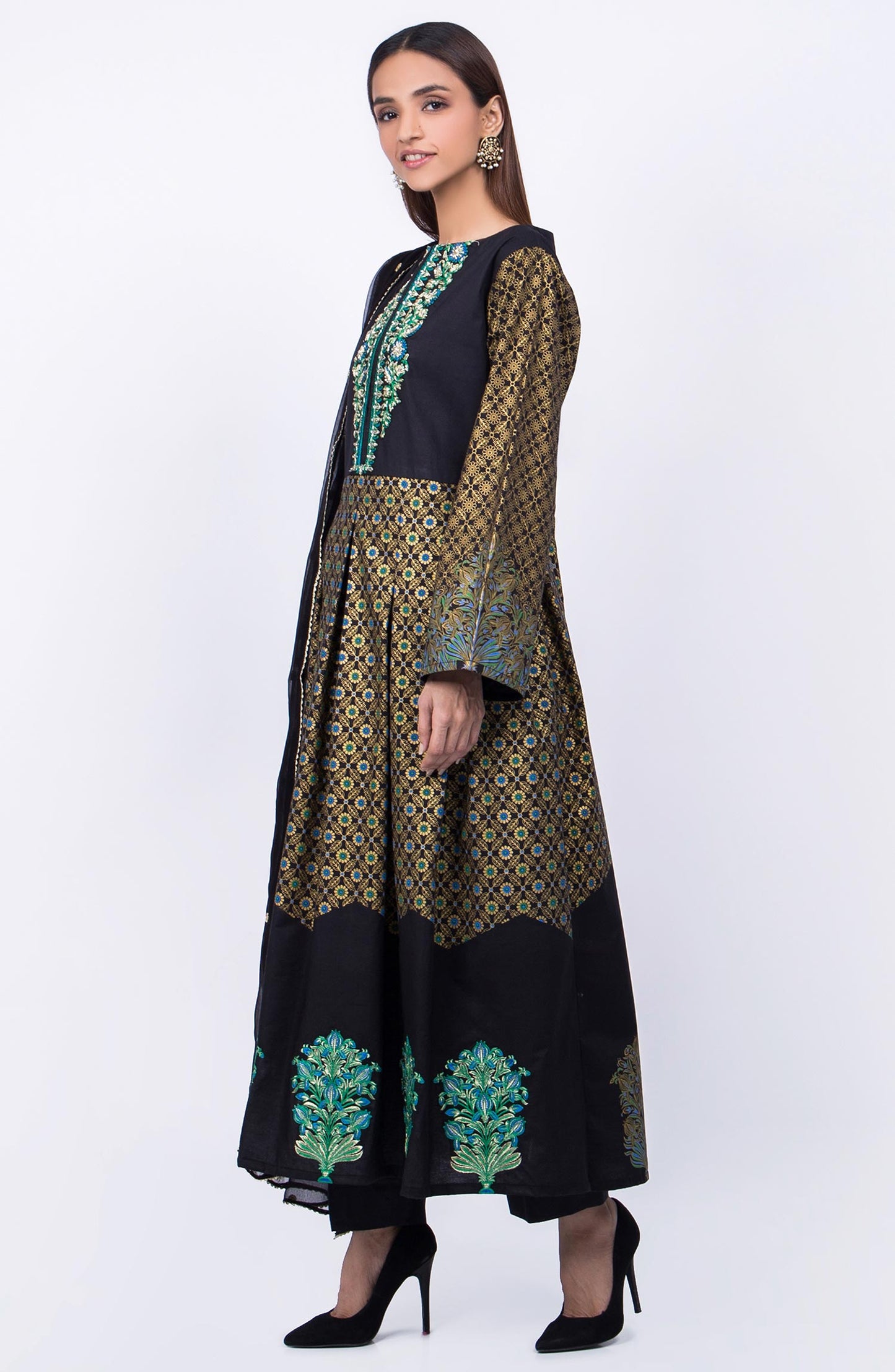 Unstitched 3 Piece Festive Embroidered Suit