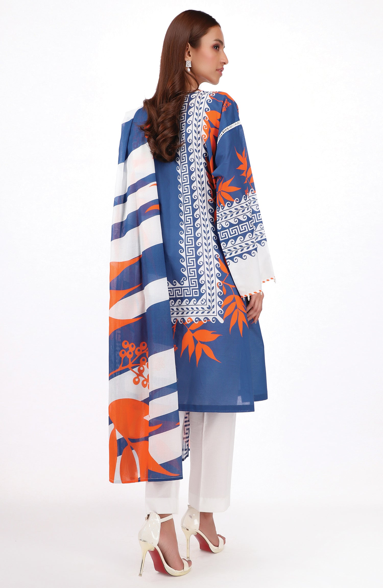 NRDS-22-052/U BLUE CAMBRIC  UNSTITCHED SHIRT DUPATTA